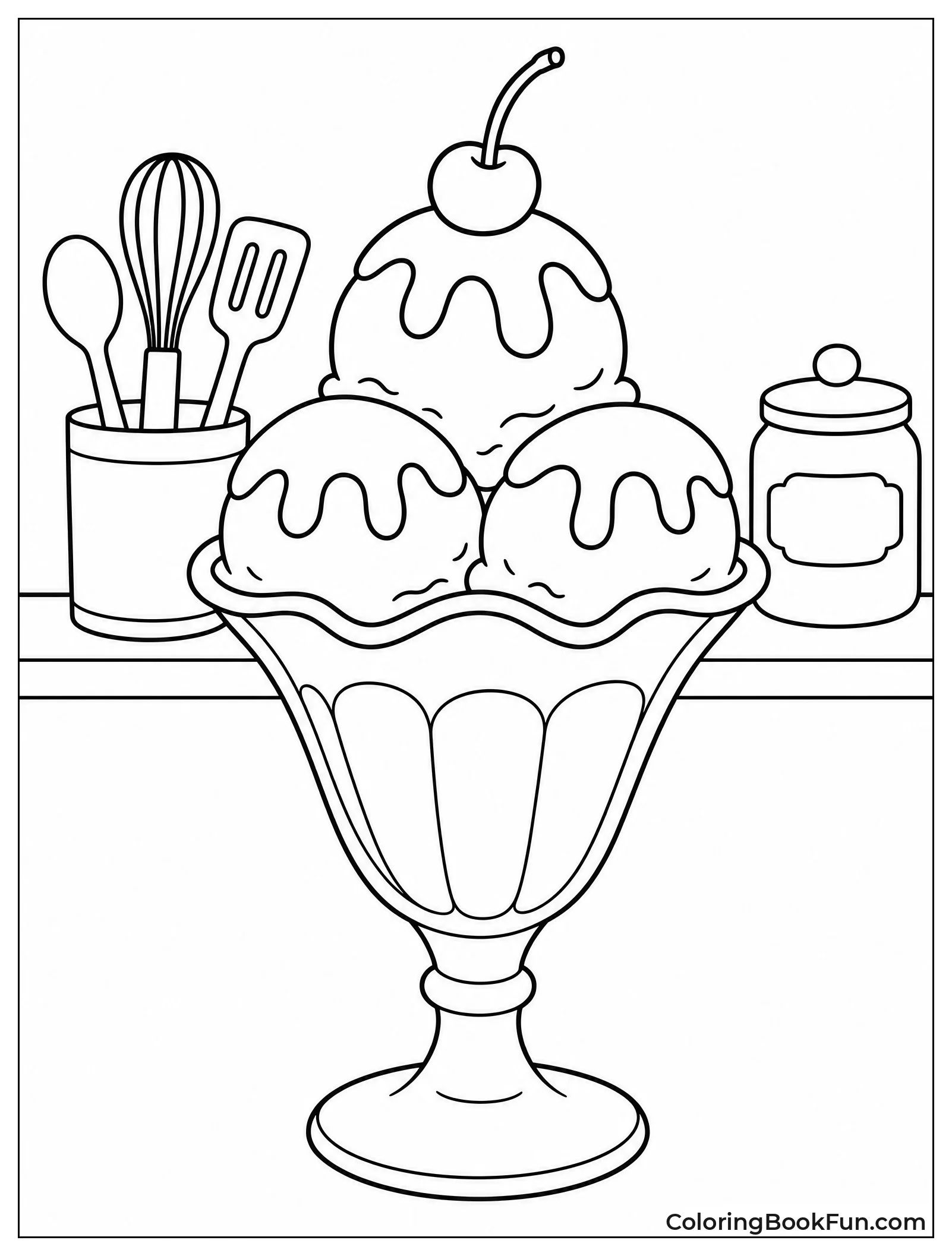 Ice Cream Sundae with Cherry