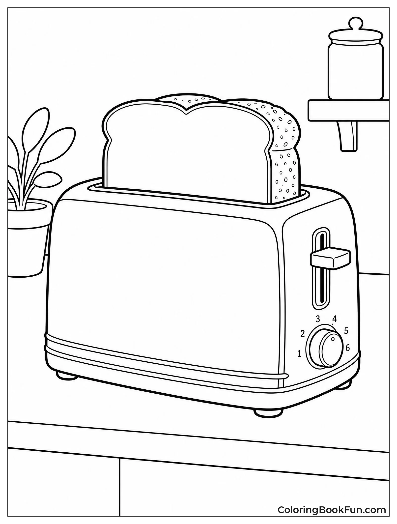 Toaster Popping Up Bread