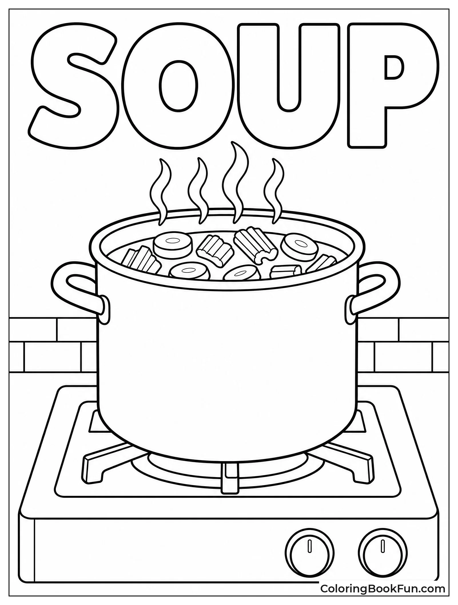 Vegetable Soup Pot on Stove