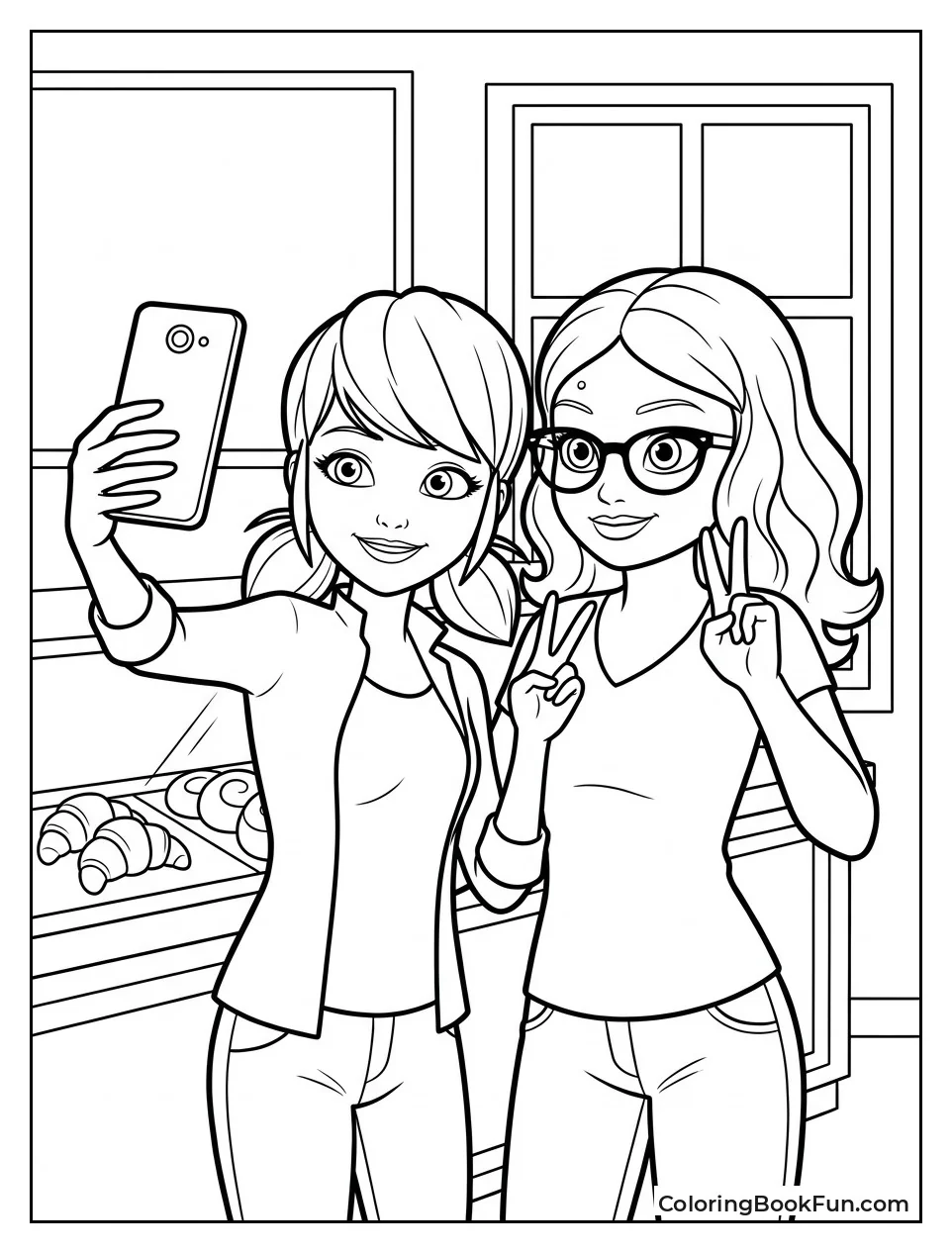 Marinette And Alya Taking Selfie