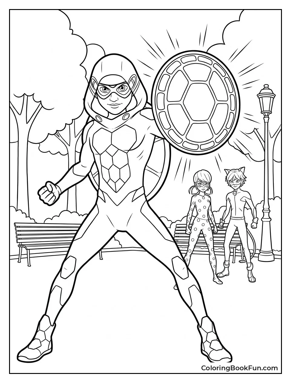 Carapace Holding His Glowing Shield