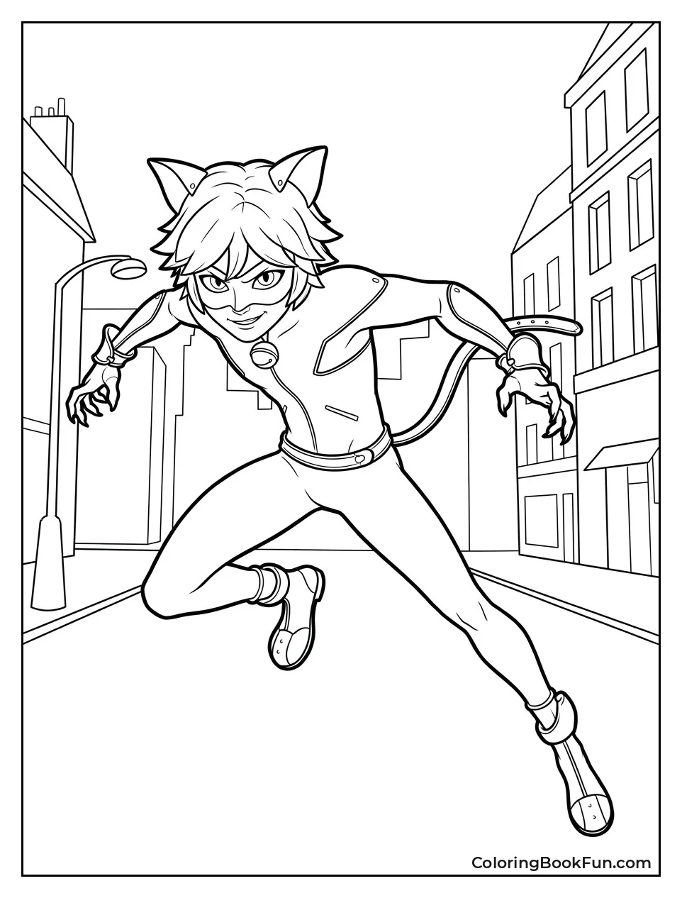 Cat Noir Pouncing Forward With Grin