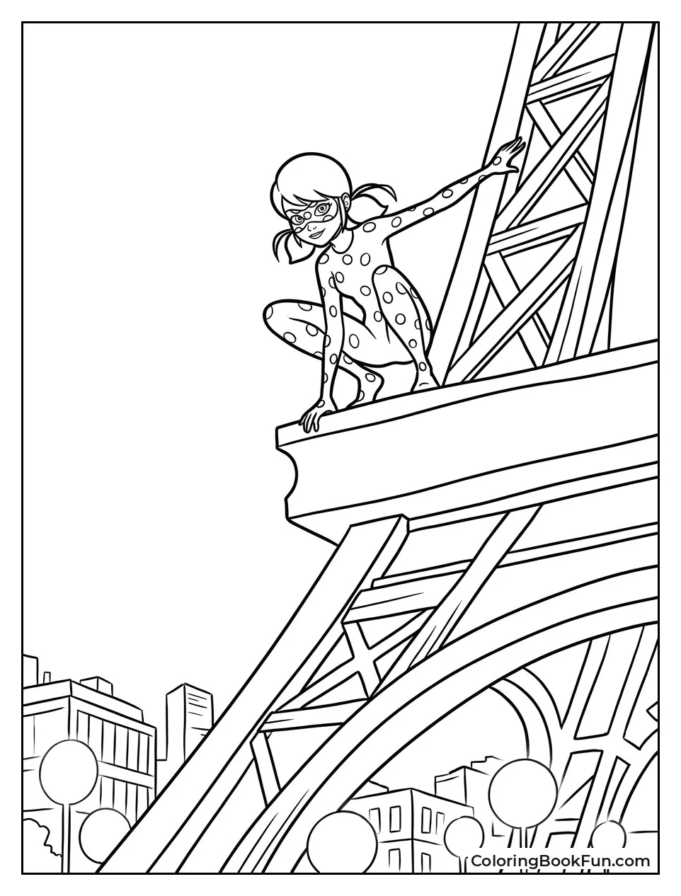 Ladybug Perched On Eiffel Tower
