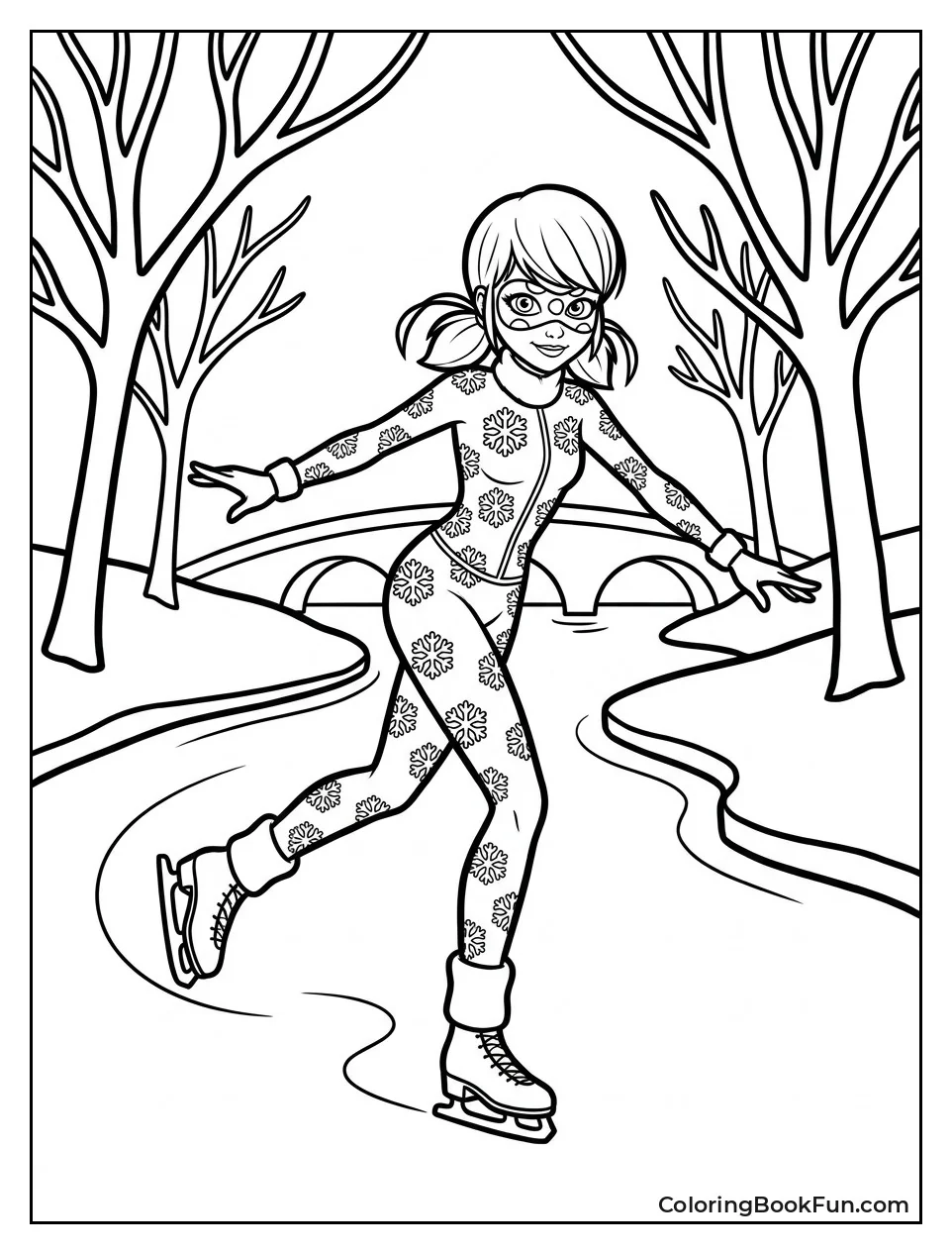 Ice Ladybug Gliding On Frozen River