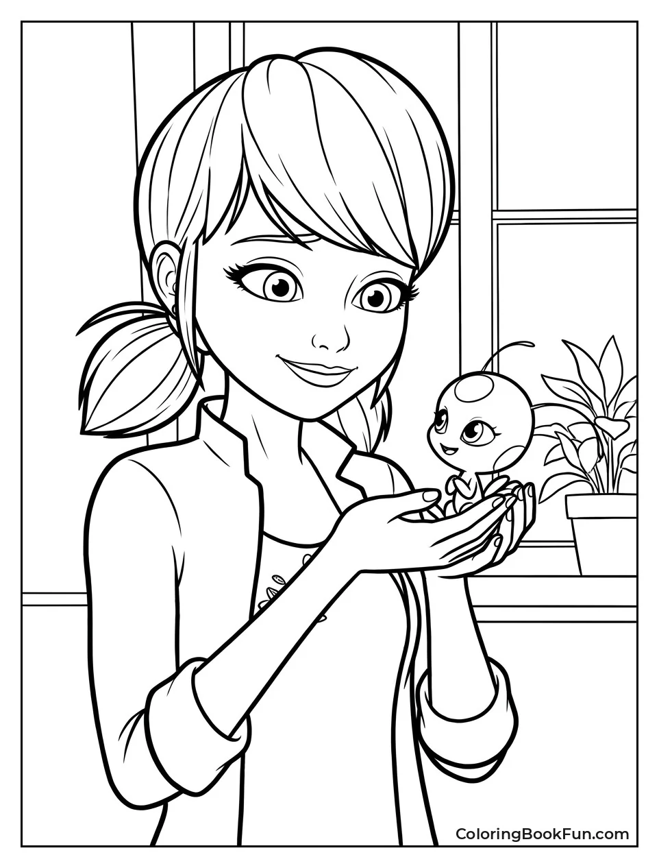 Marinette Holding Tikki With Smile