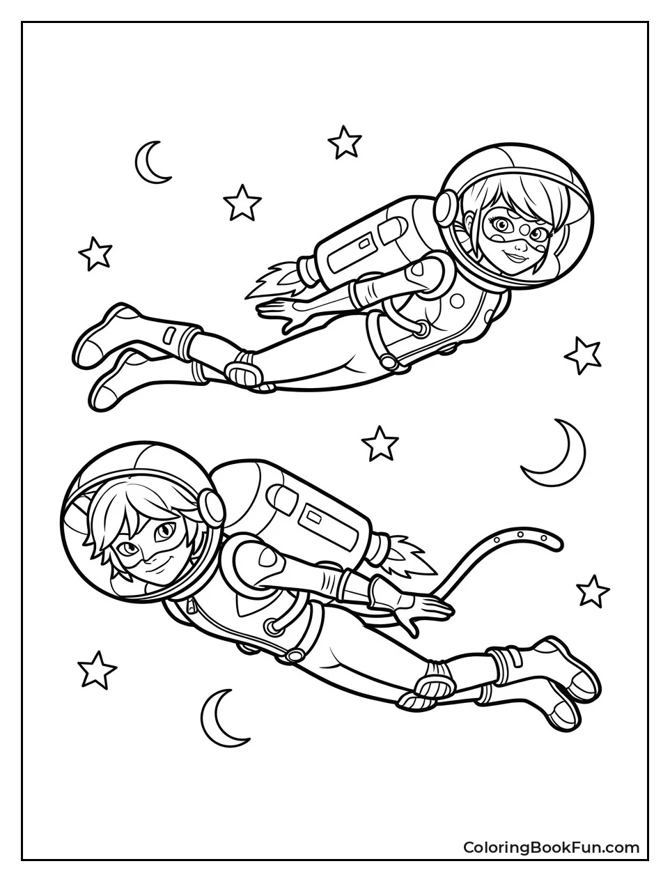 Heroes Flying Through Space Stars