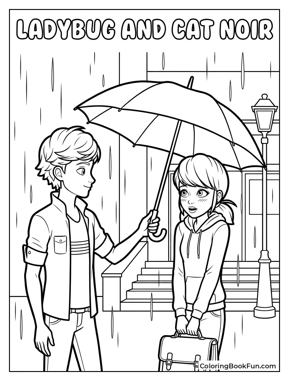 Adrien Handing Umbrella To Marinette