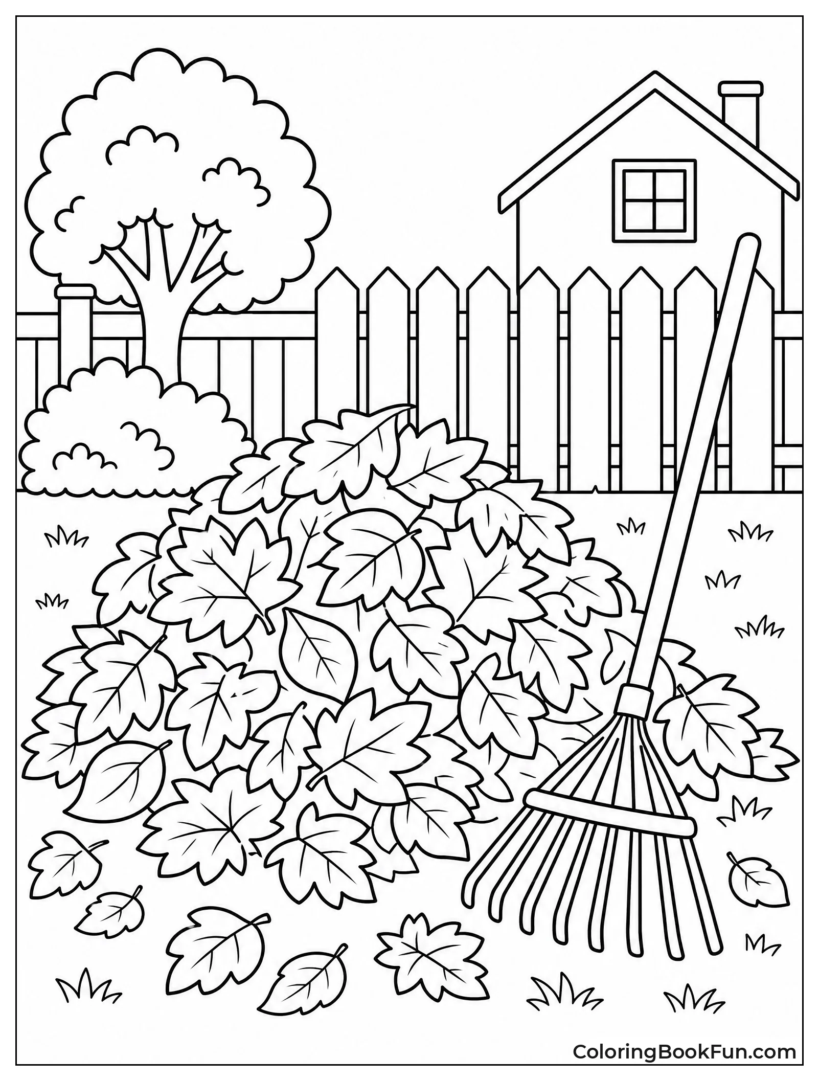 Big Pile of Raked Leaves