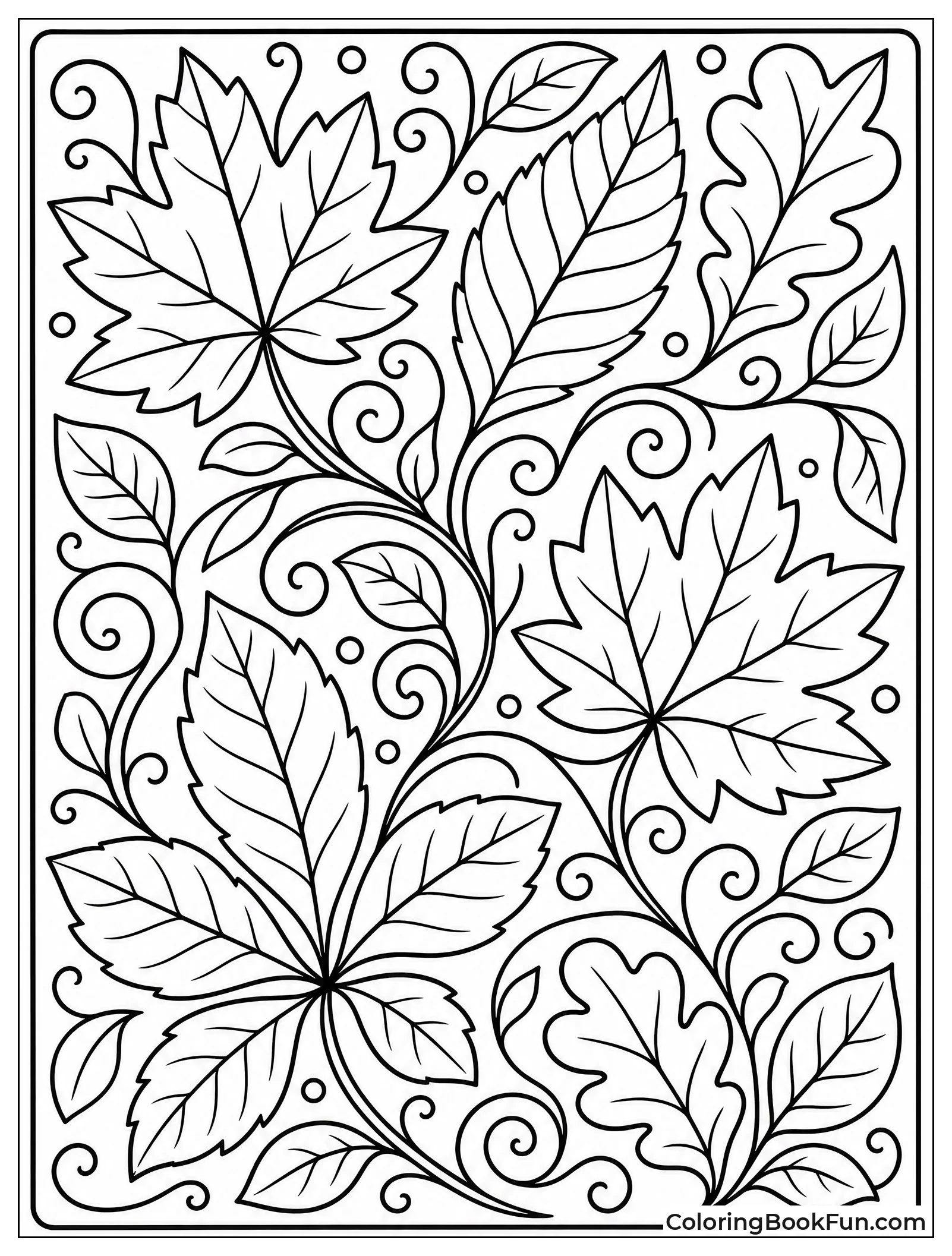 Repeating Pattern of Fancy Leaves