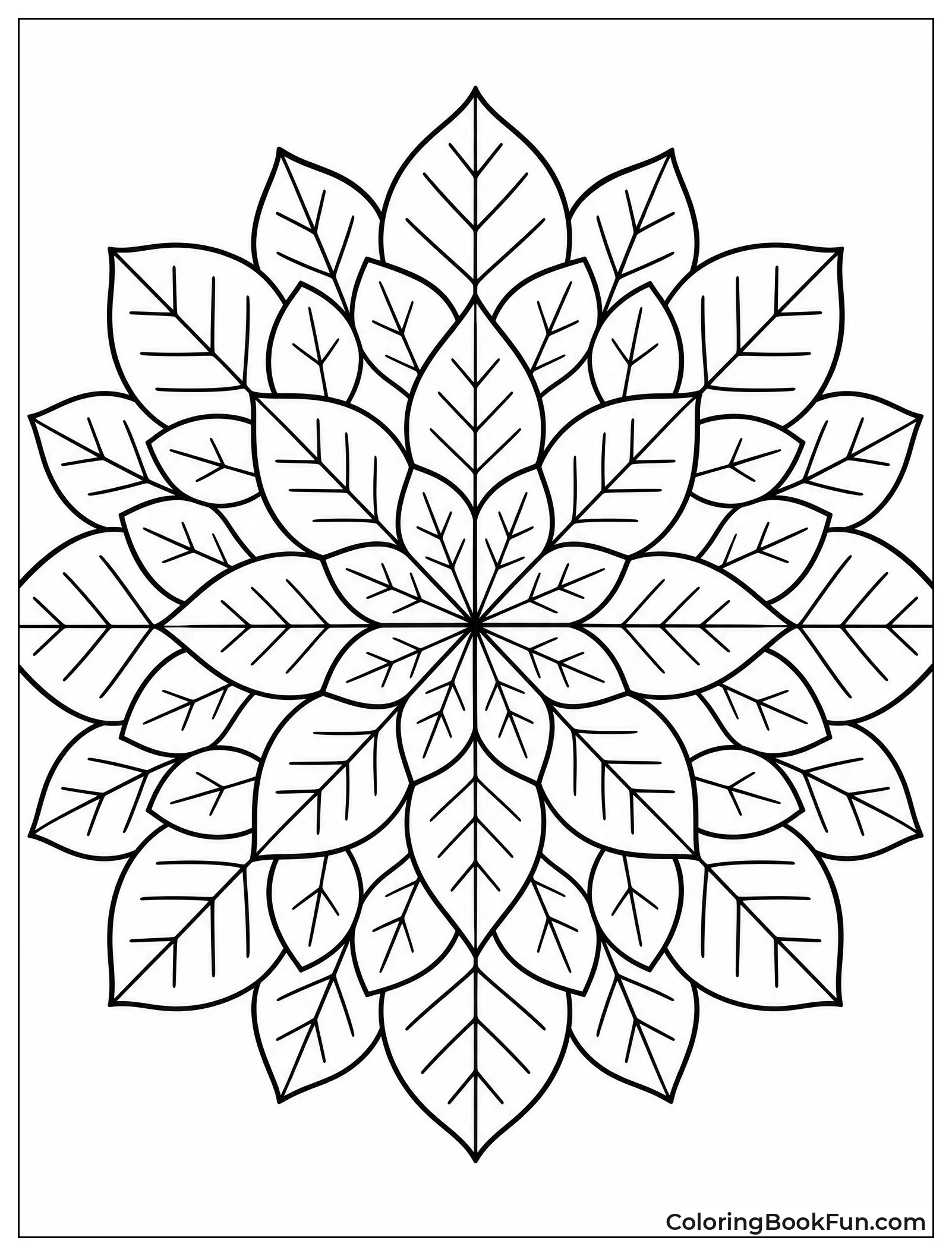 Mandala Made from Leaf Shapes