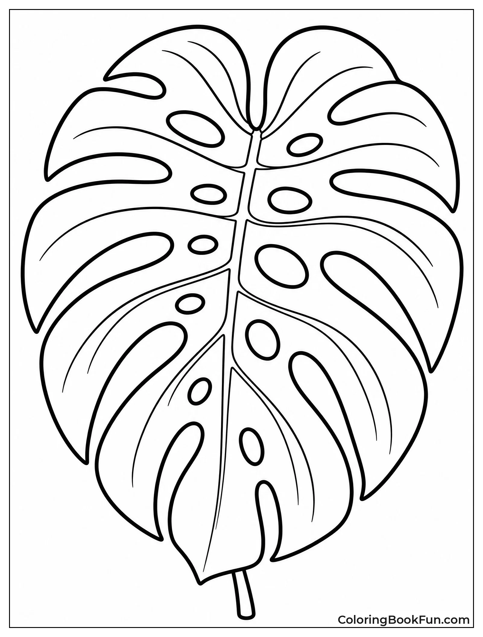 Monstera Leaf with Natural Holes
