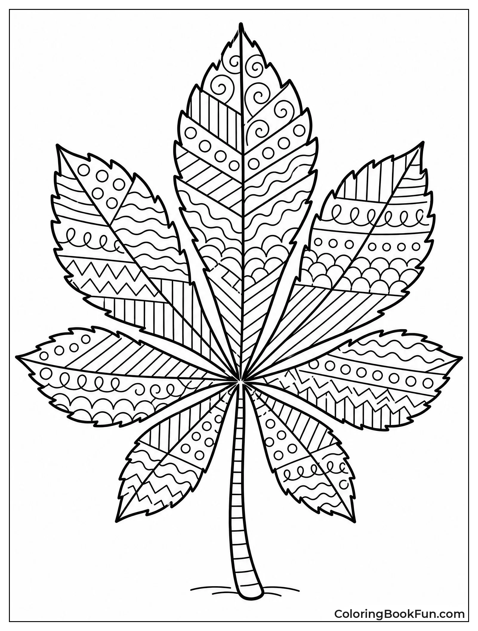 Chestnut Leaf Filled with Patterns