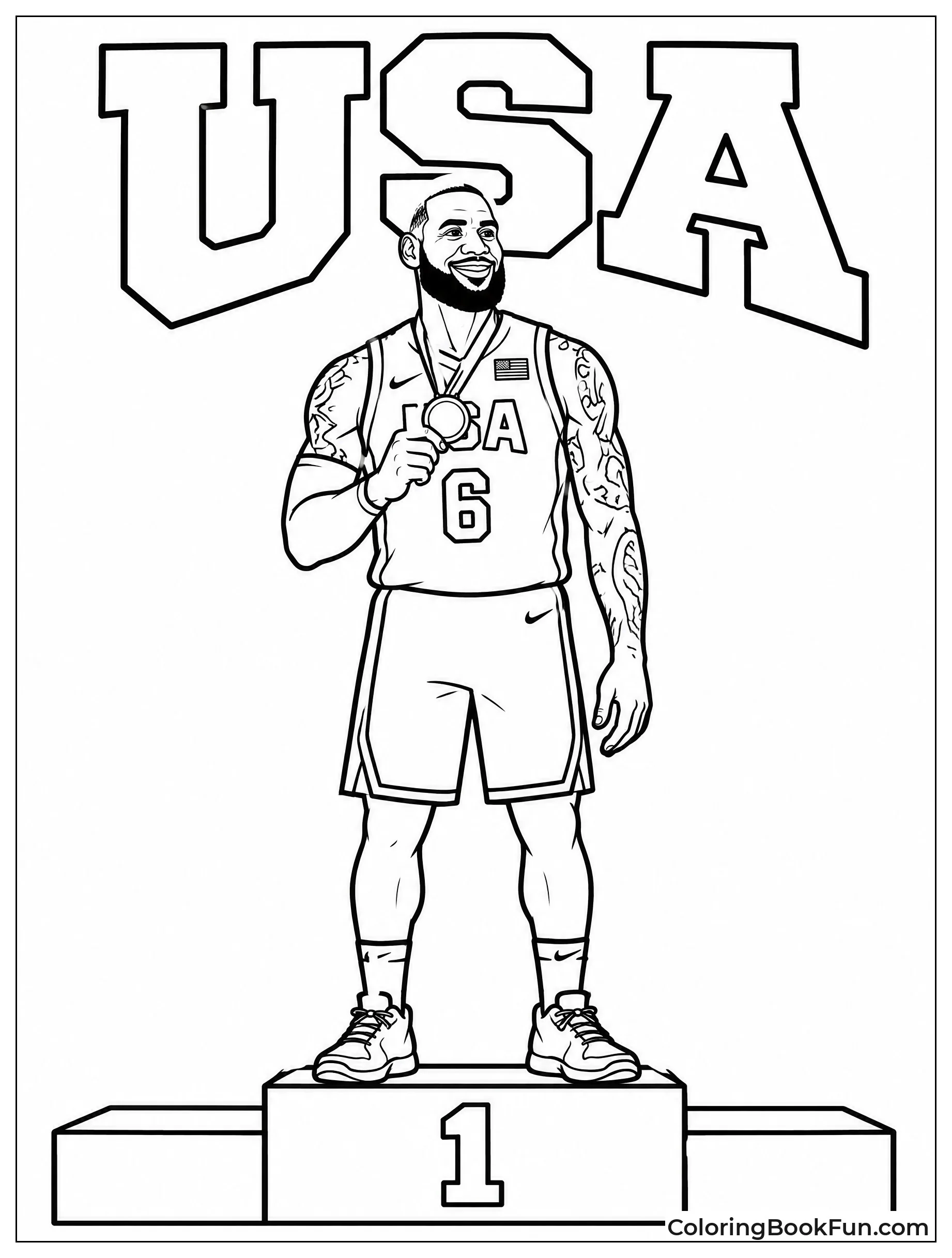 LeBron Wearing Olympic Gold Medal