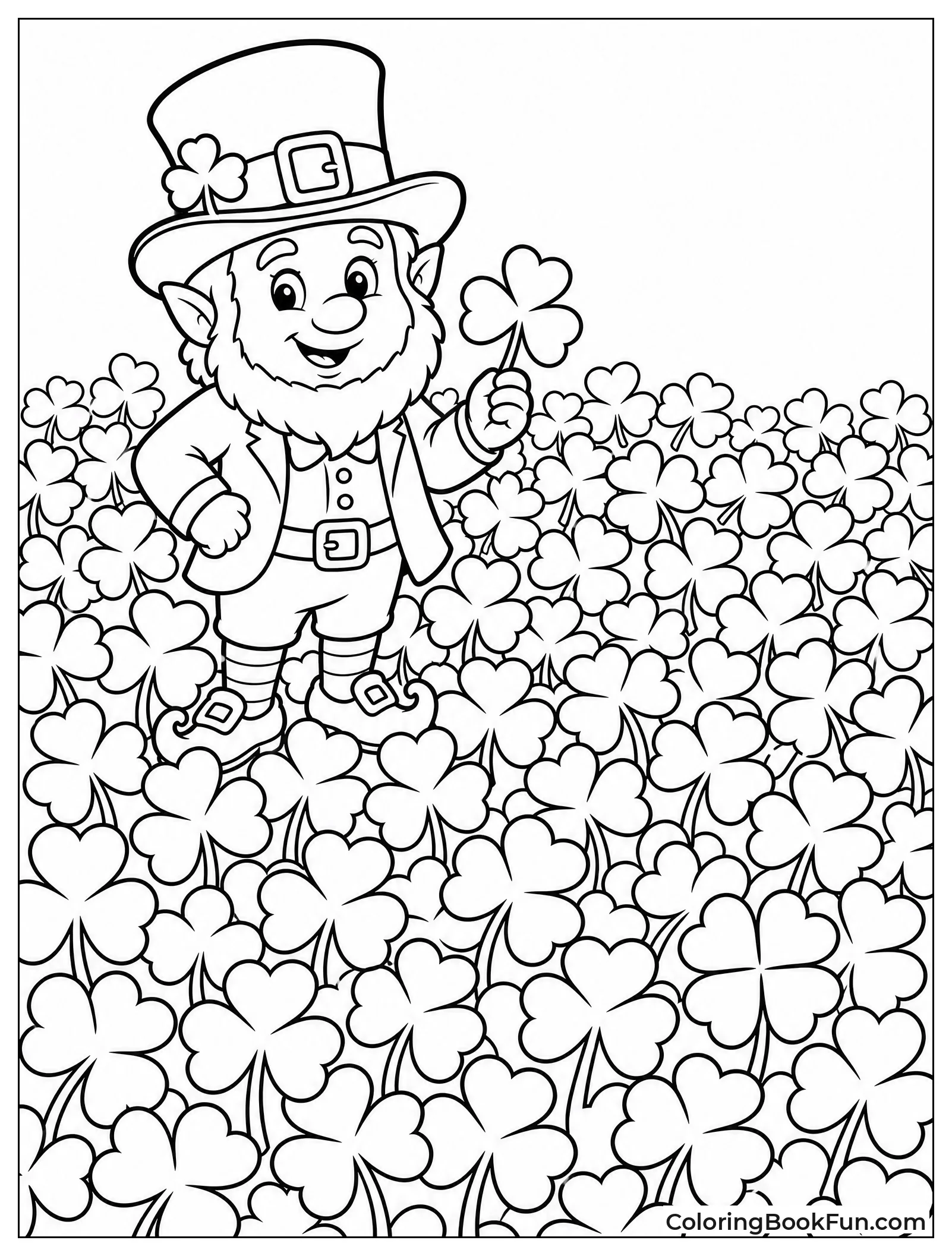 Searching Clover Patch for Hidden Four Leaf Clover