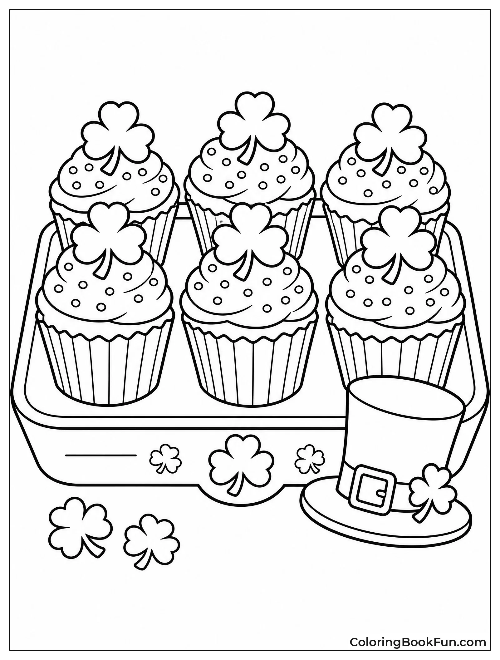 Cupcakes Topped with Shamrock Frosting