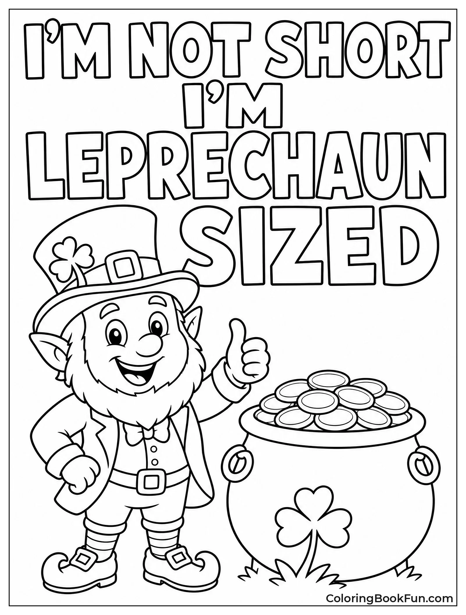 Playful Leprechaun Next to Funny Phrase