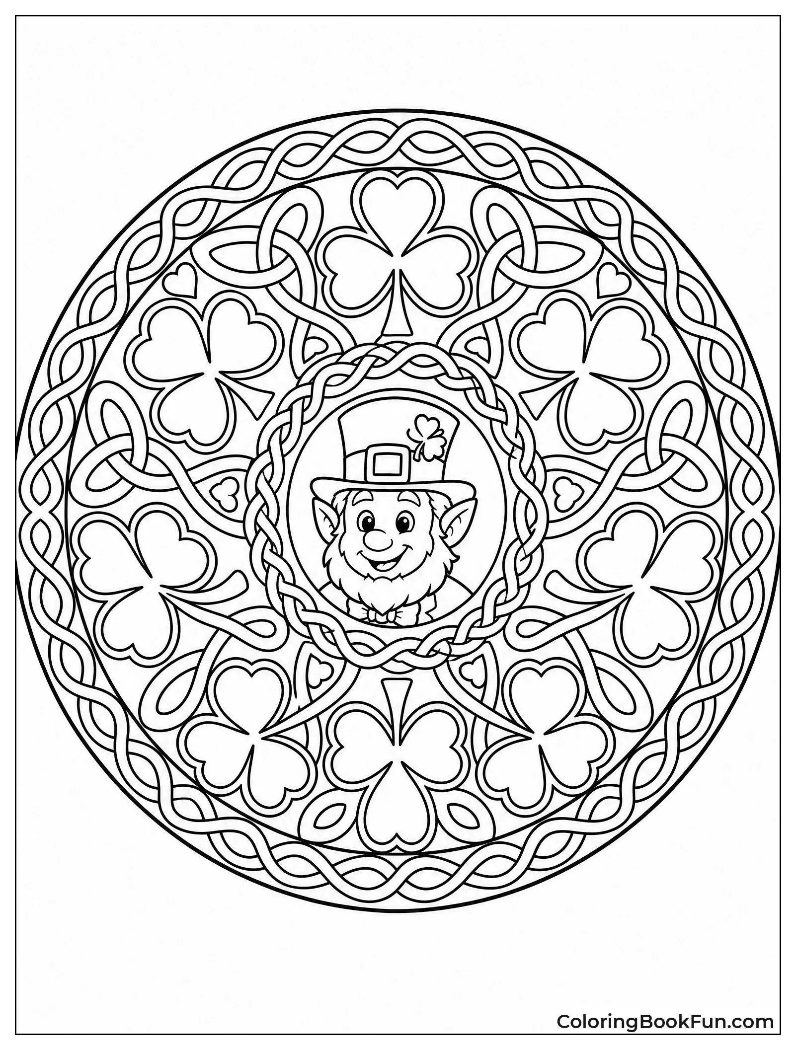 Lucky Clover Mandala with Celtic Knots