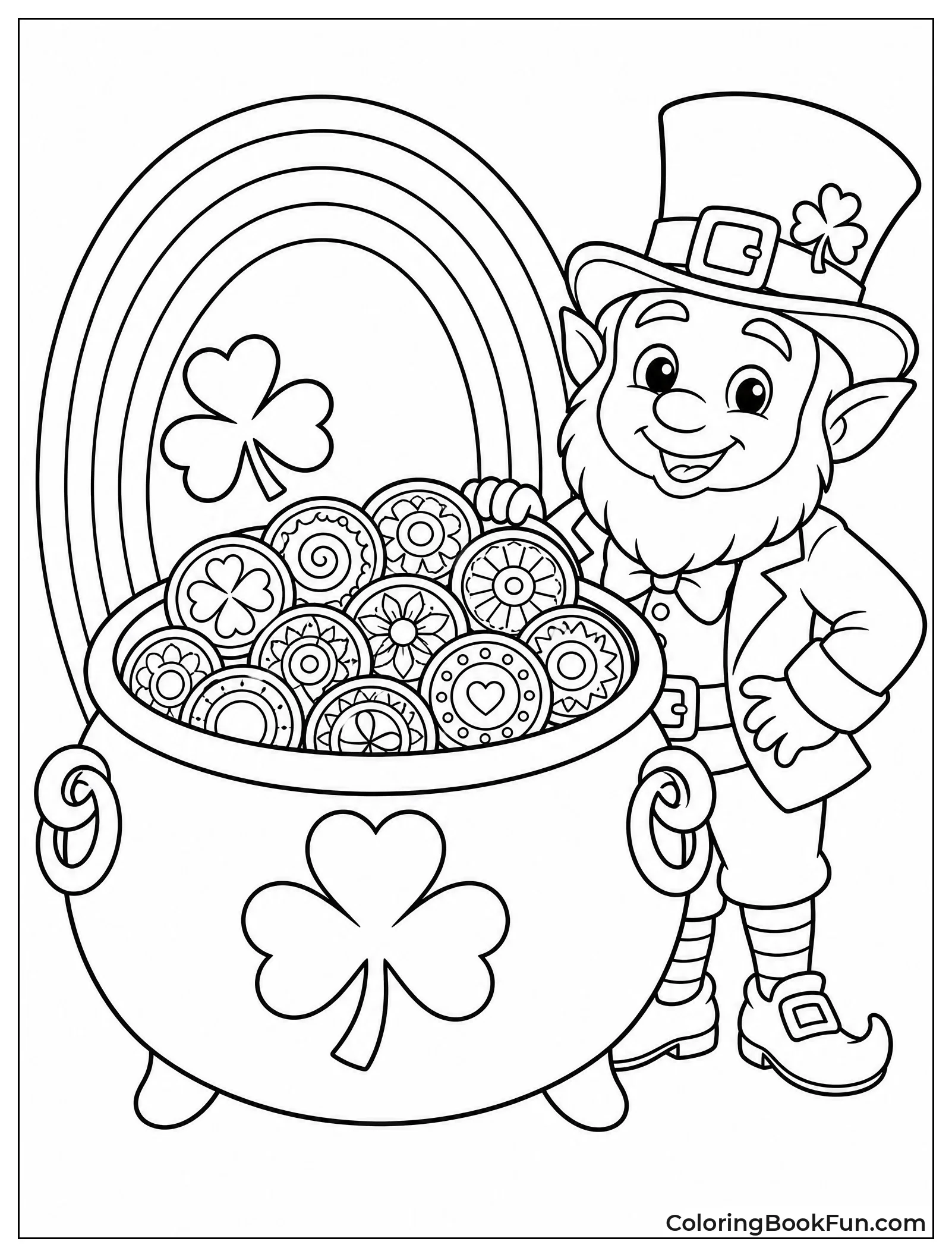Pot of Gold Filled with Zentangle Coins