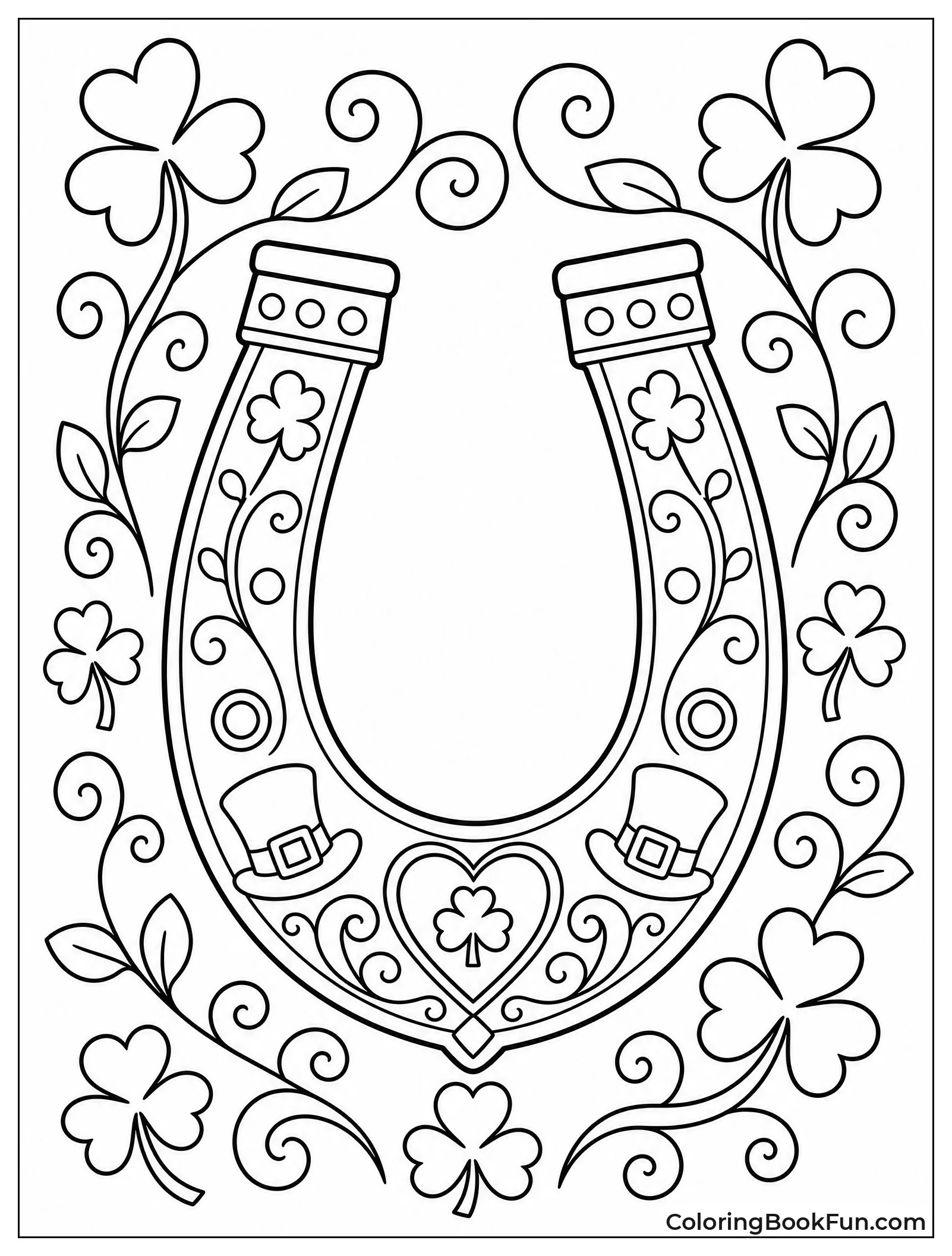 Ornate Golden Horseshoe with Vines