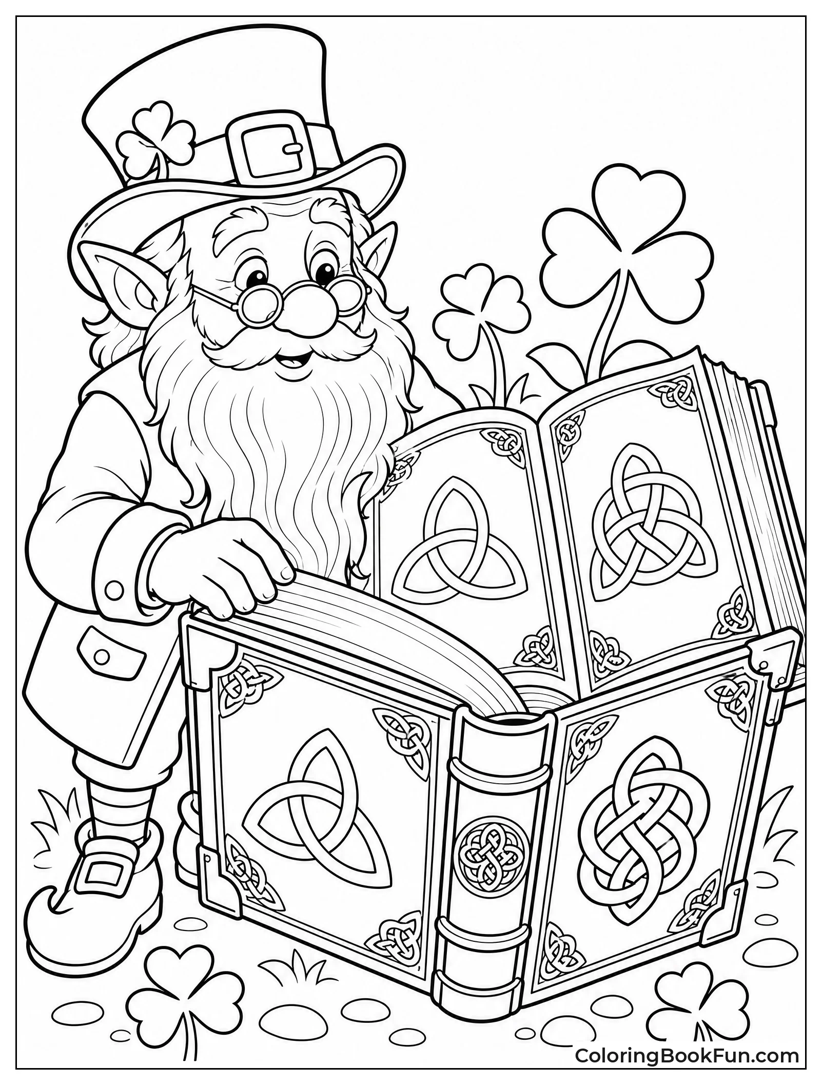 Wise Elder Reading Giant Ancient Book