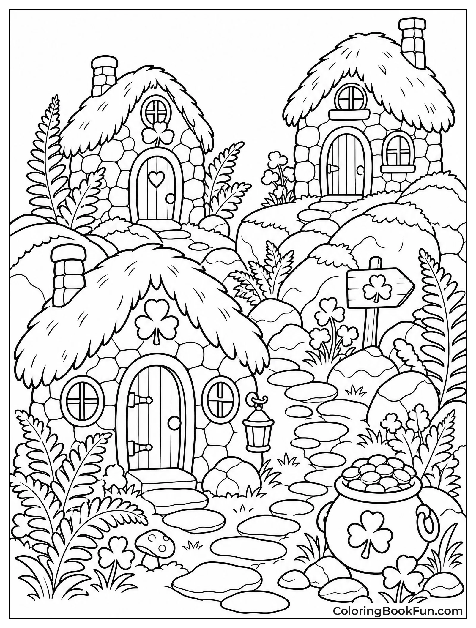 Tiny Village Nestled in Mossy Rocks