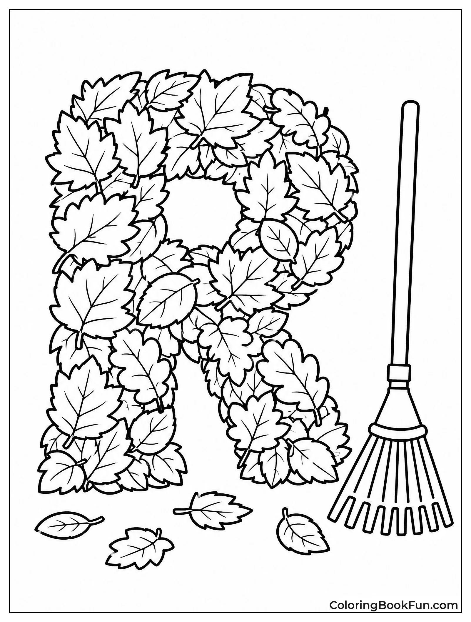 Pile of Leaves Shaped Like R