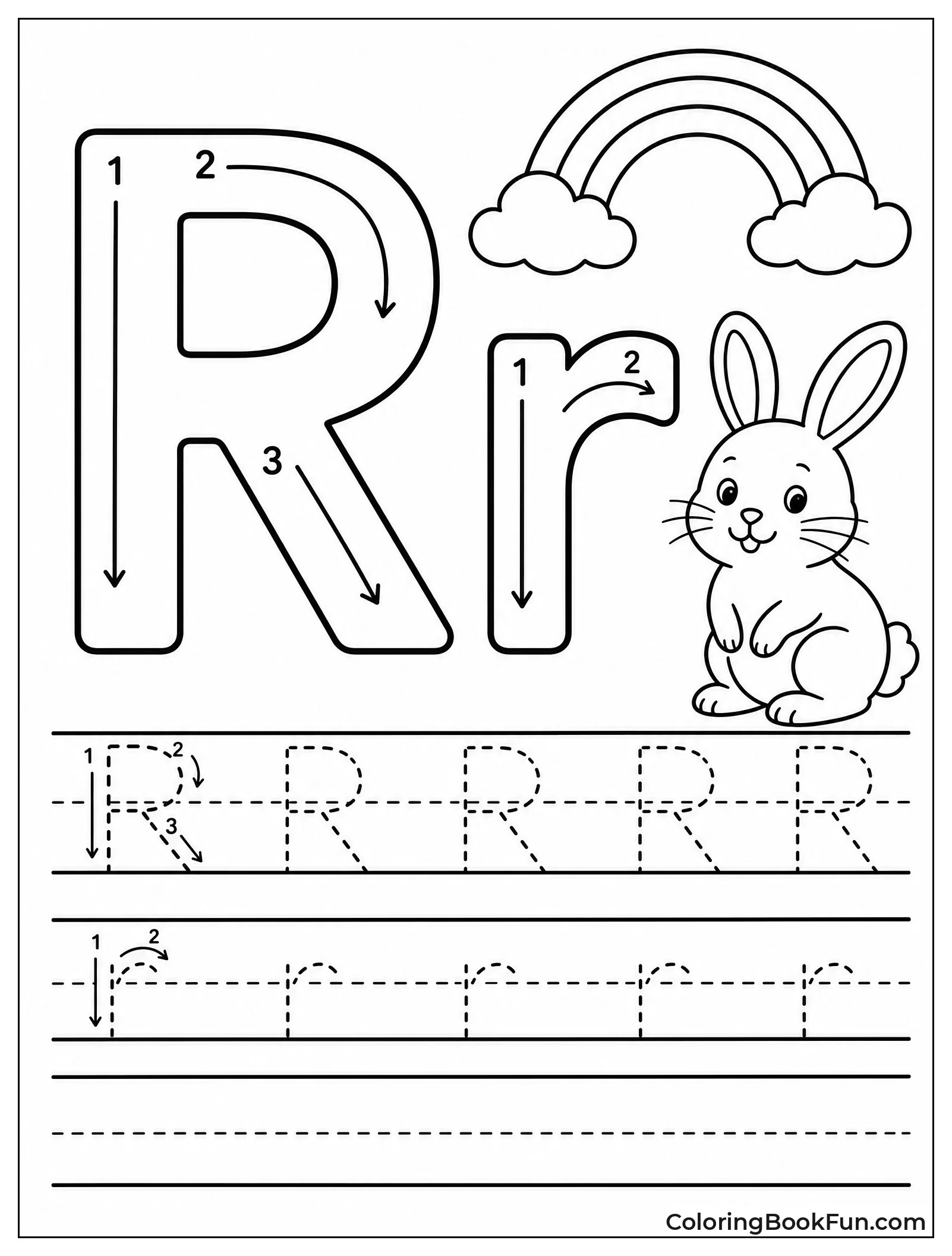 Practice Writing Uppercase and Lowercase R