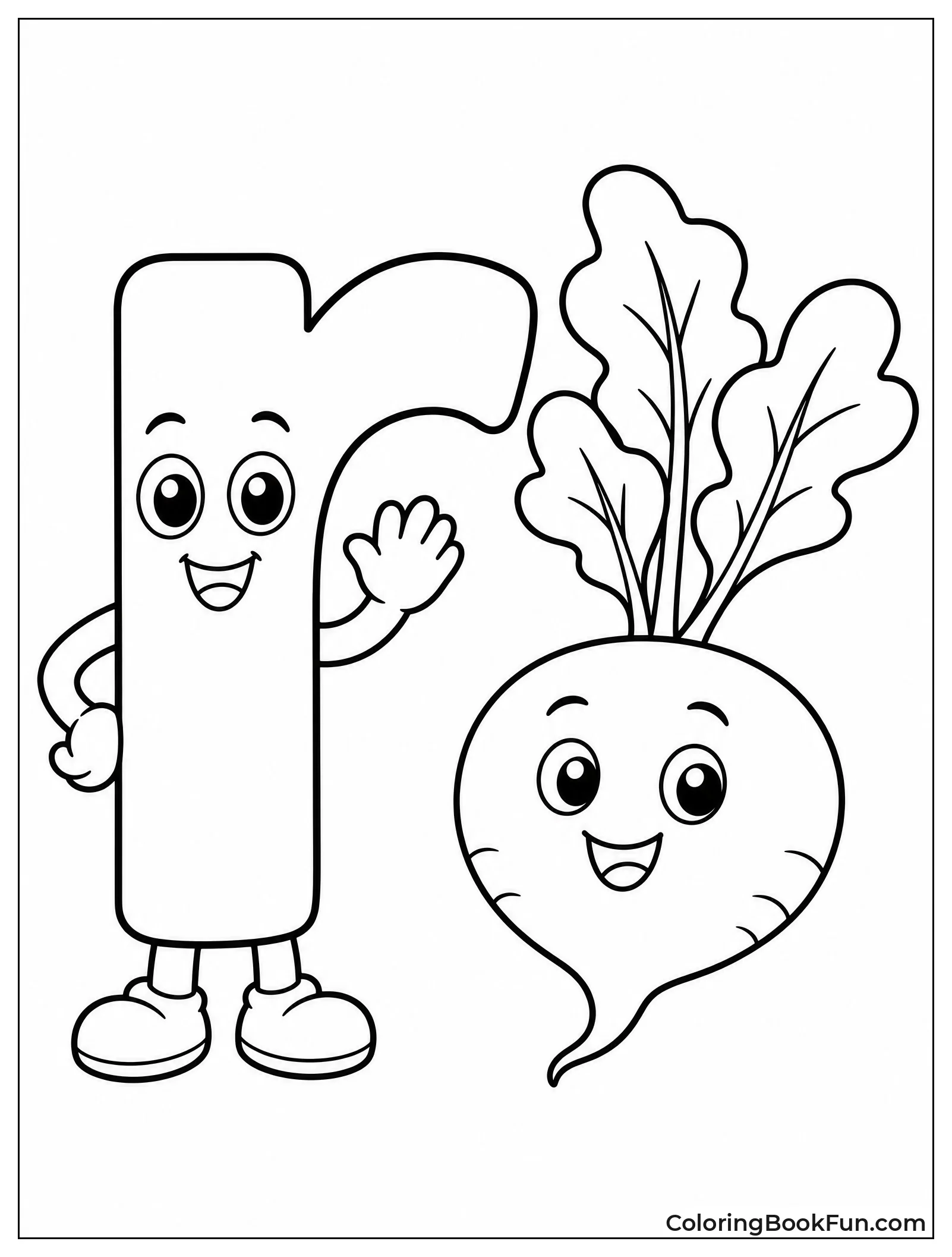 Cute Lowercase r Next to Radish