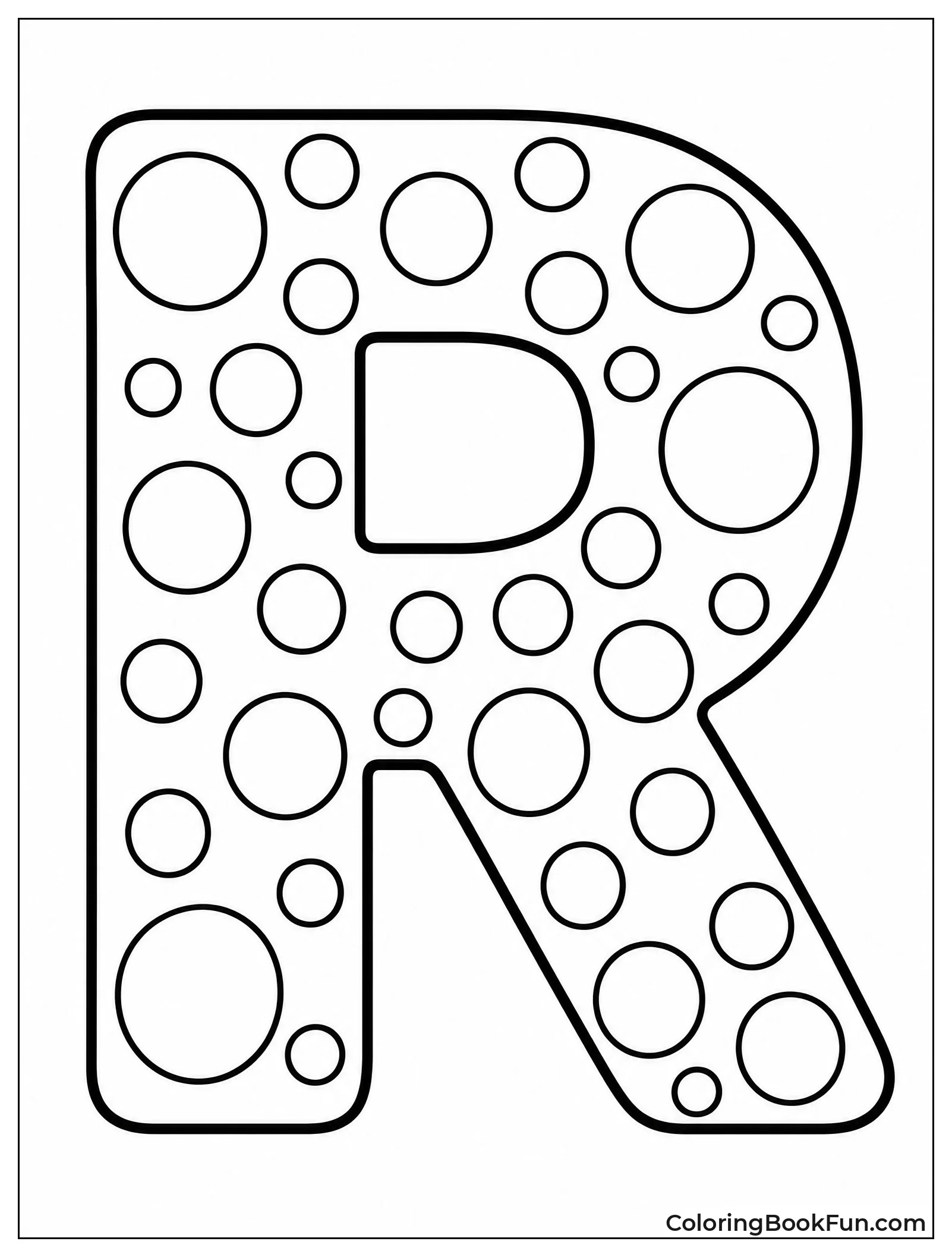 Polka Dot Pattern Inside Letter R