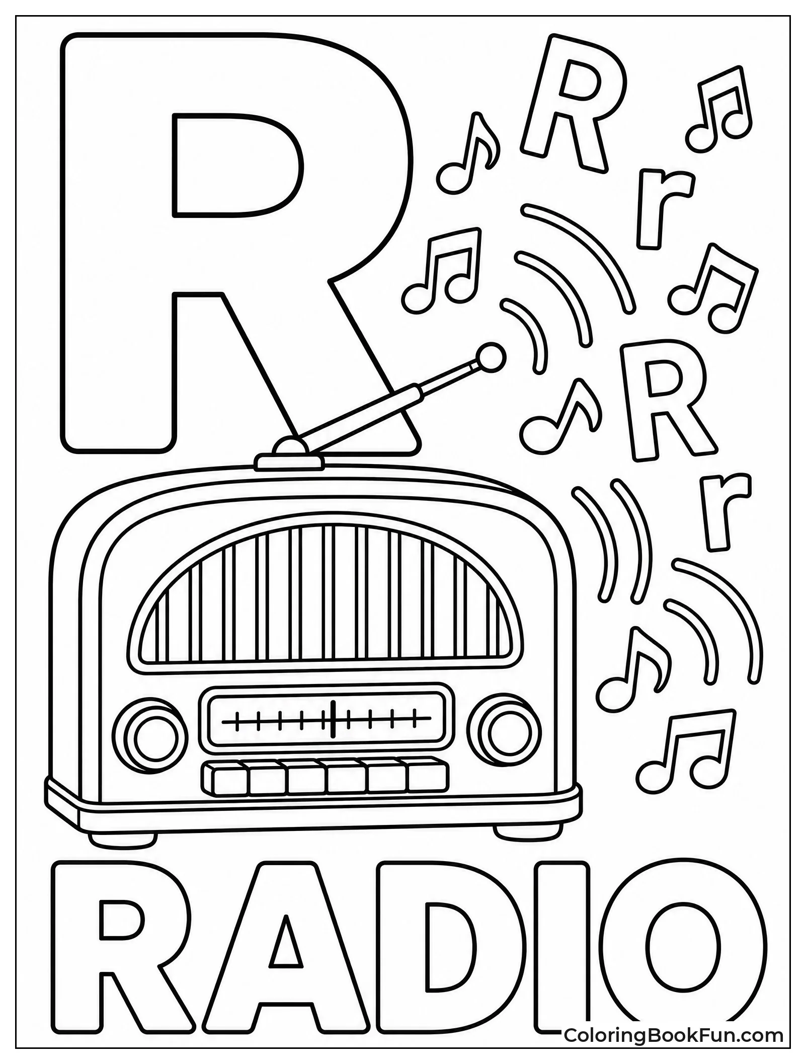 Radio Sending Out R Shaped Waves