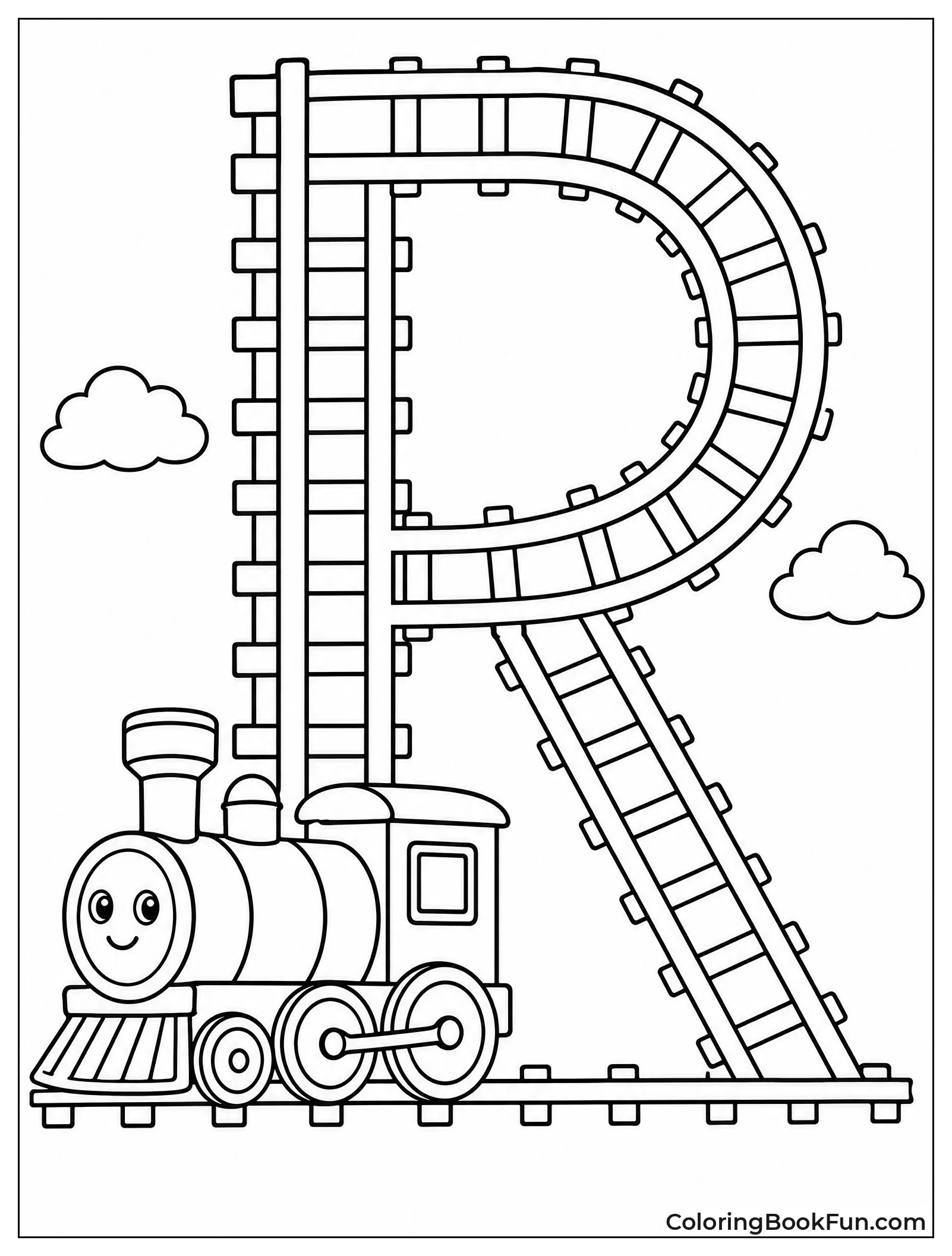 Railroad Tracks Forming the Letter R