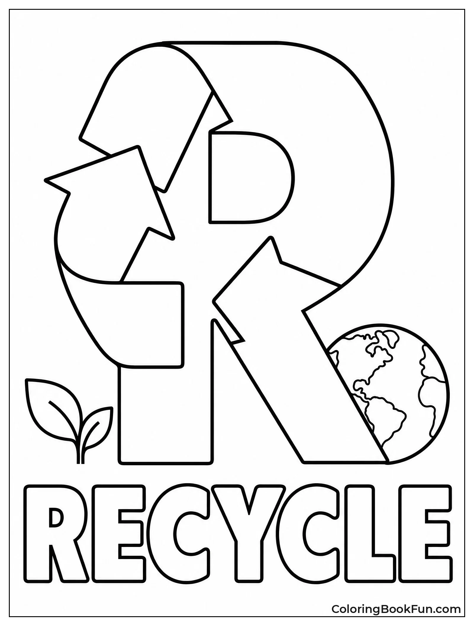 Letter R Made from Recycling Arrows