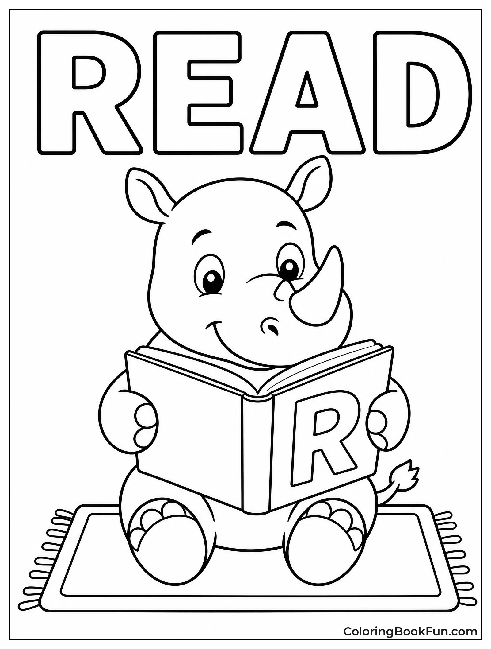 Rhino Reading a Book with R