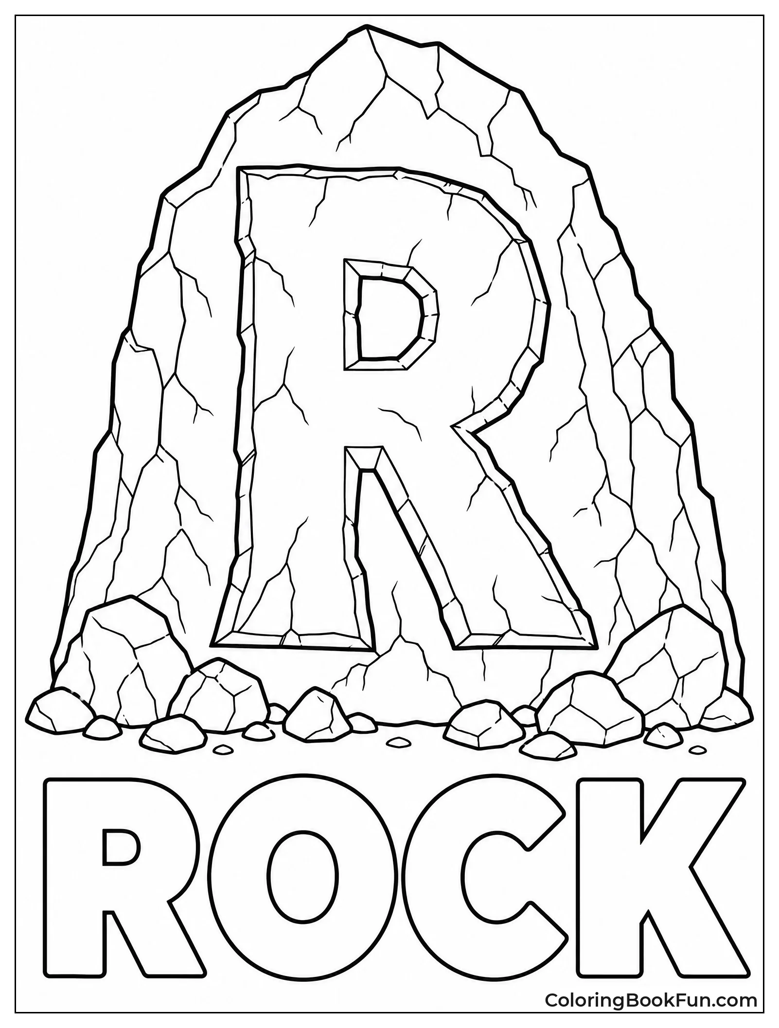 R Carved from Rugged Mountain Rock
