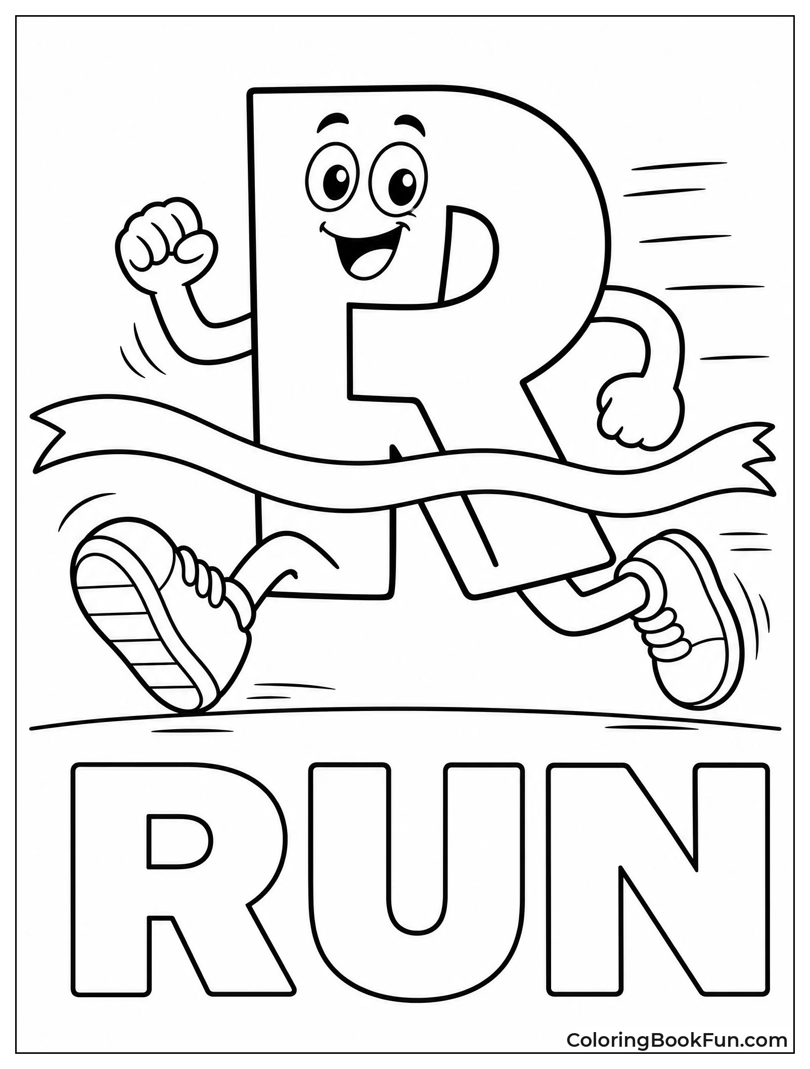 Racing Letter with Sneakers and Legs