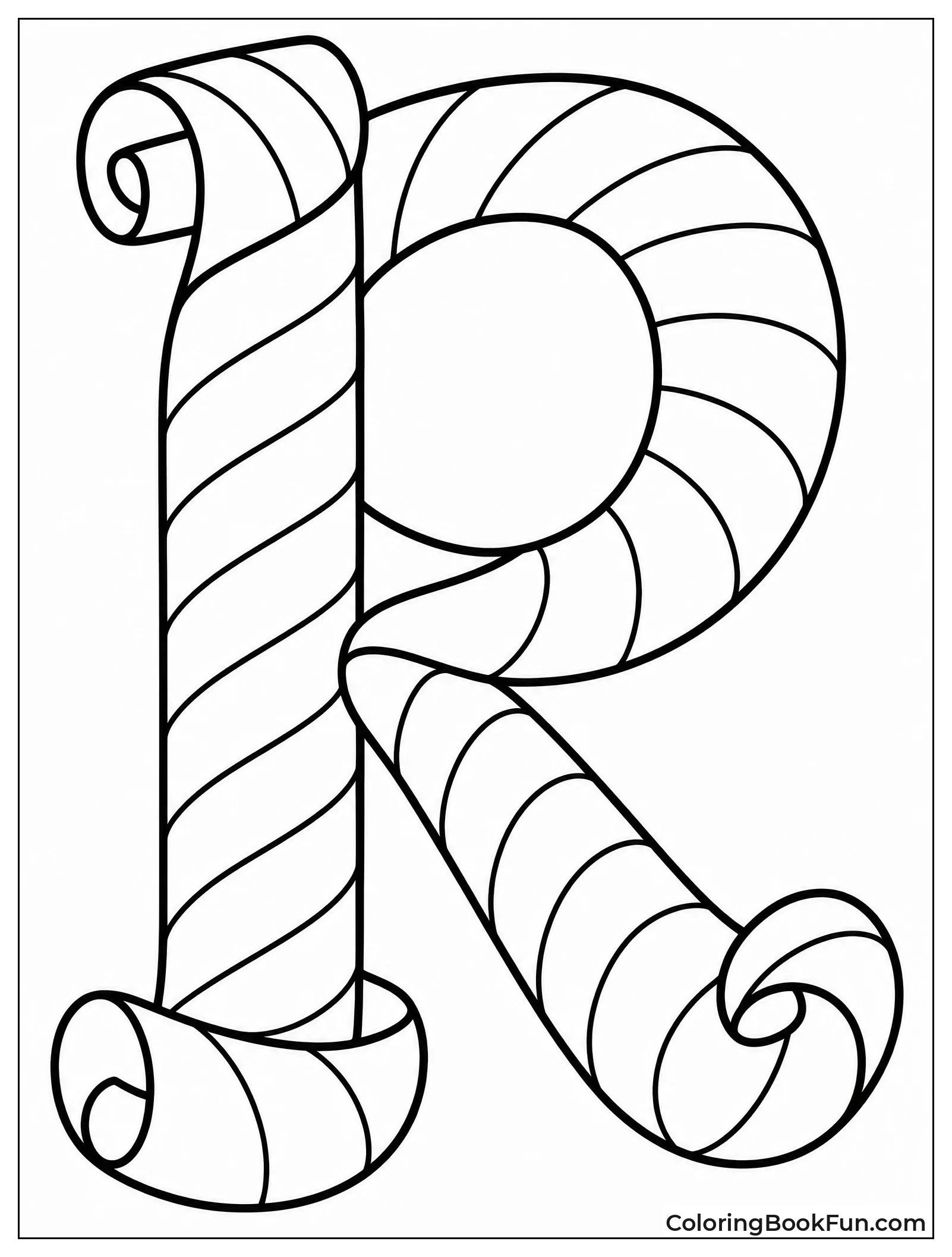 Striped Ribbon Shaped Like Letter R