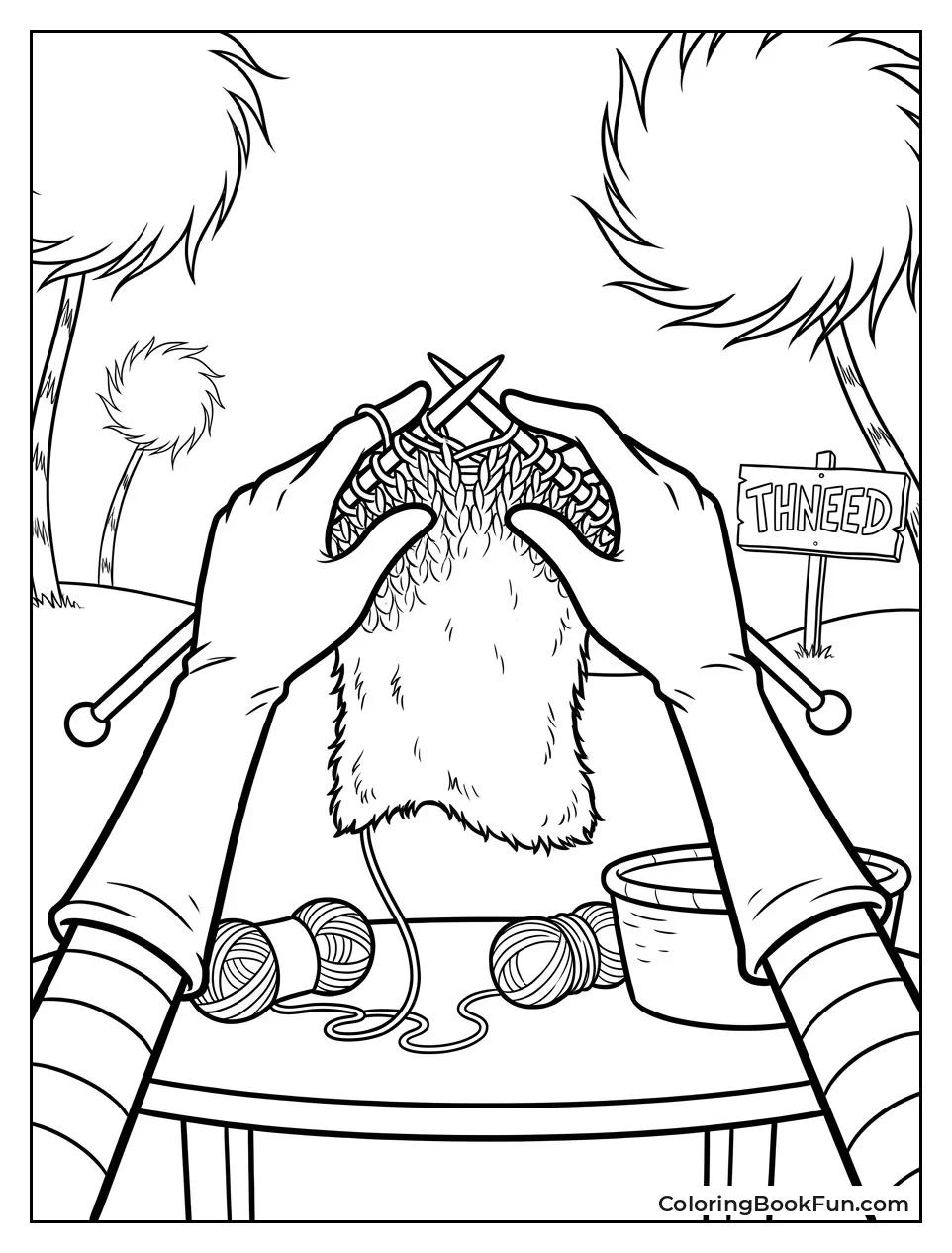 Once-ler Knitting a Thneed