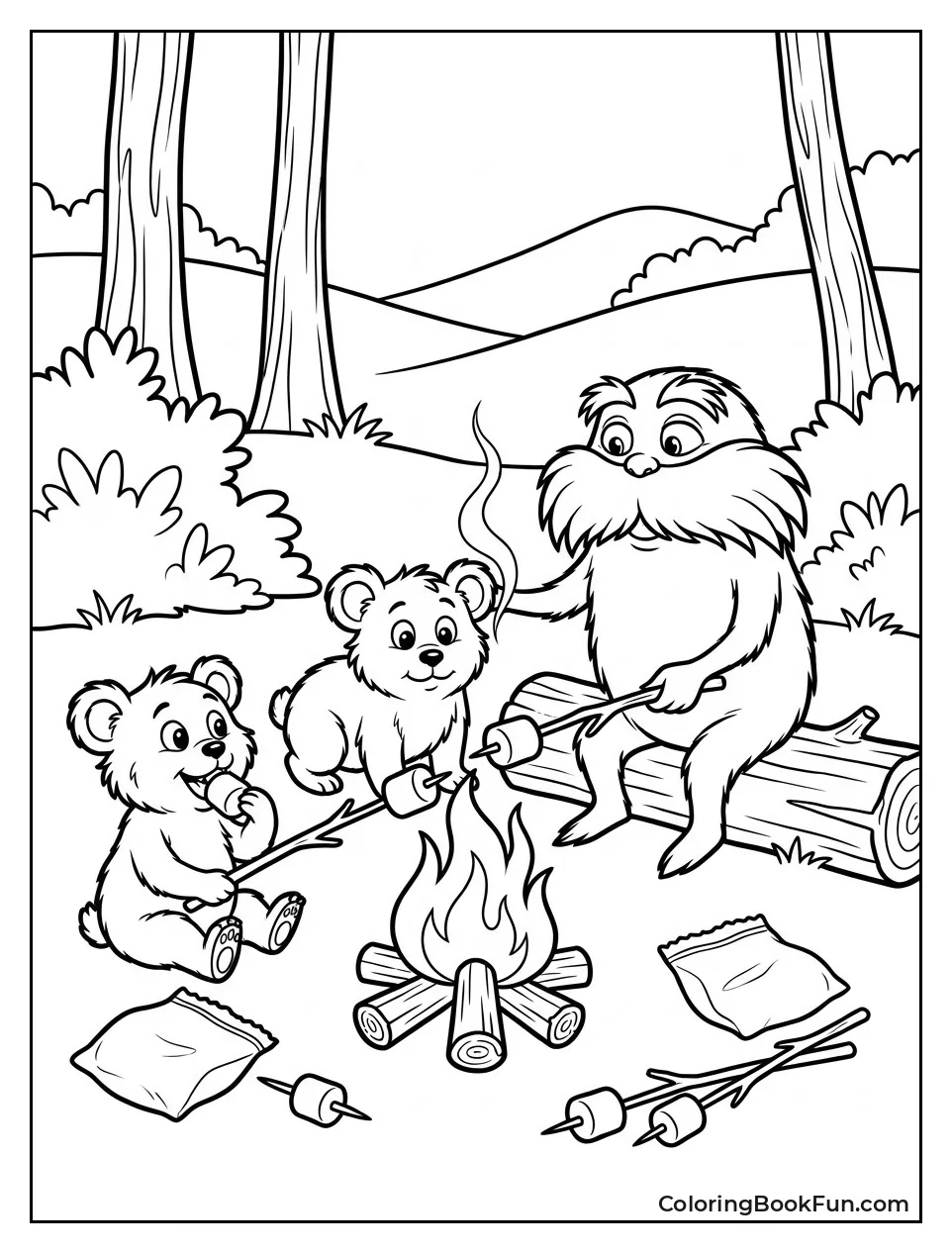 Animals Sharing Marshmallows Together