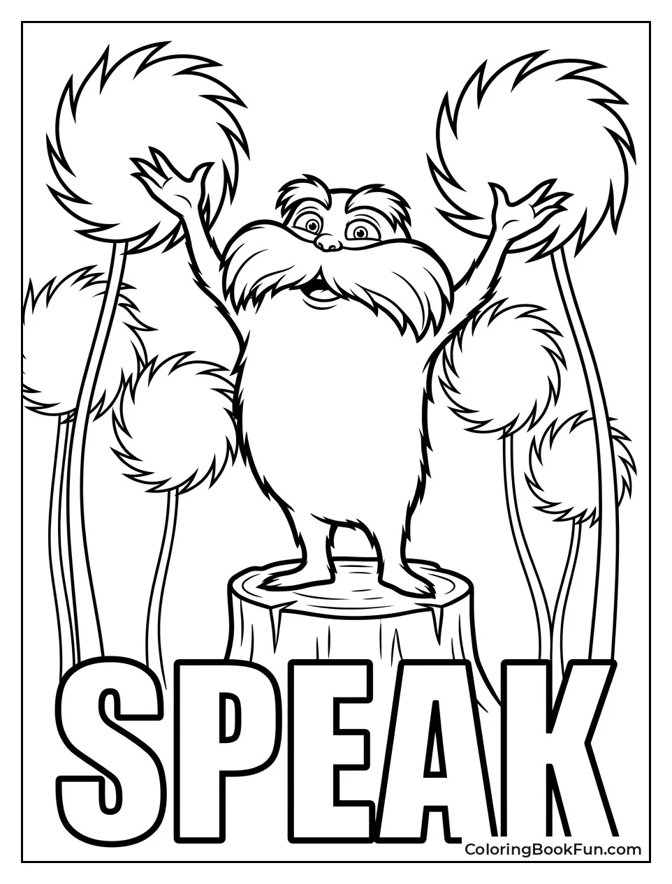 Lorax Raising Arms for Trees