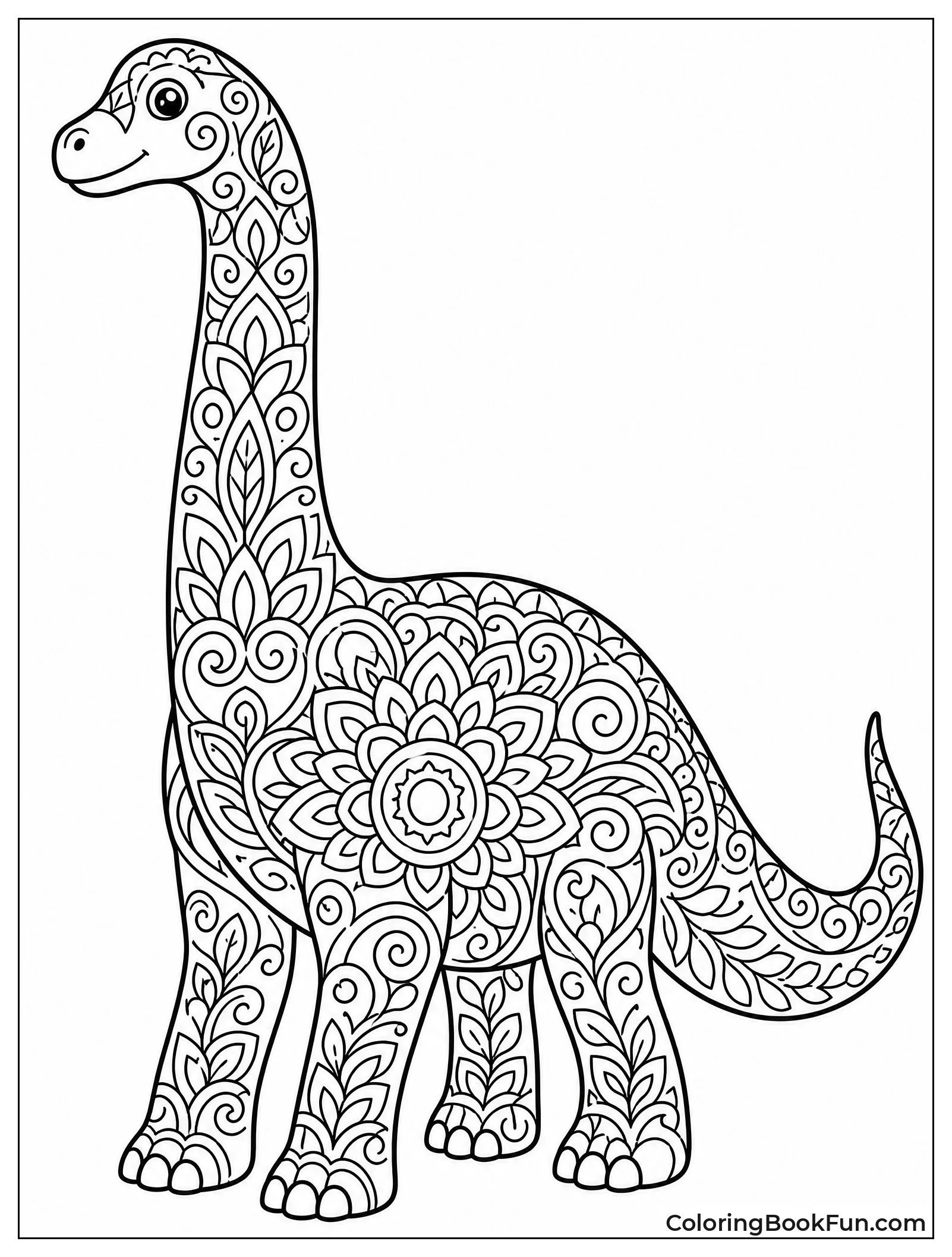 Mandala Patterns on Dinosaur Body
