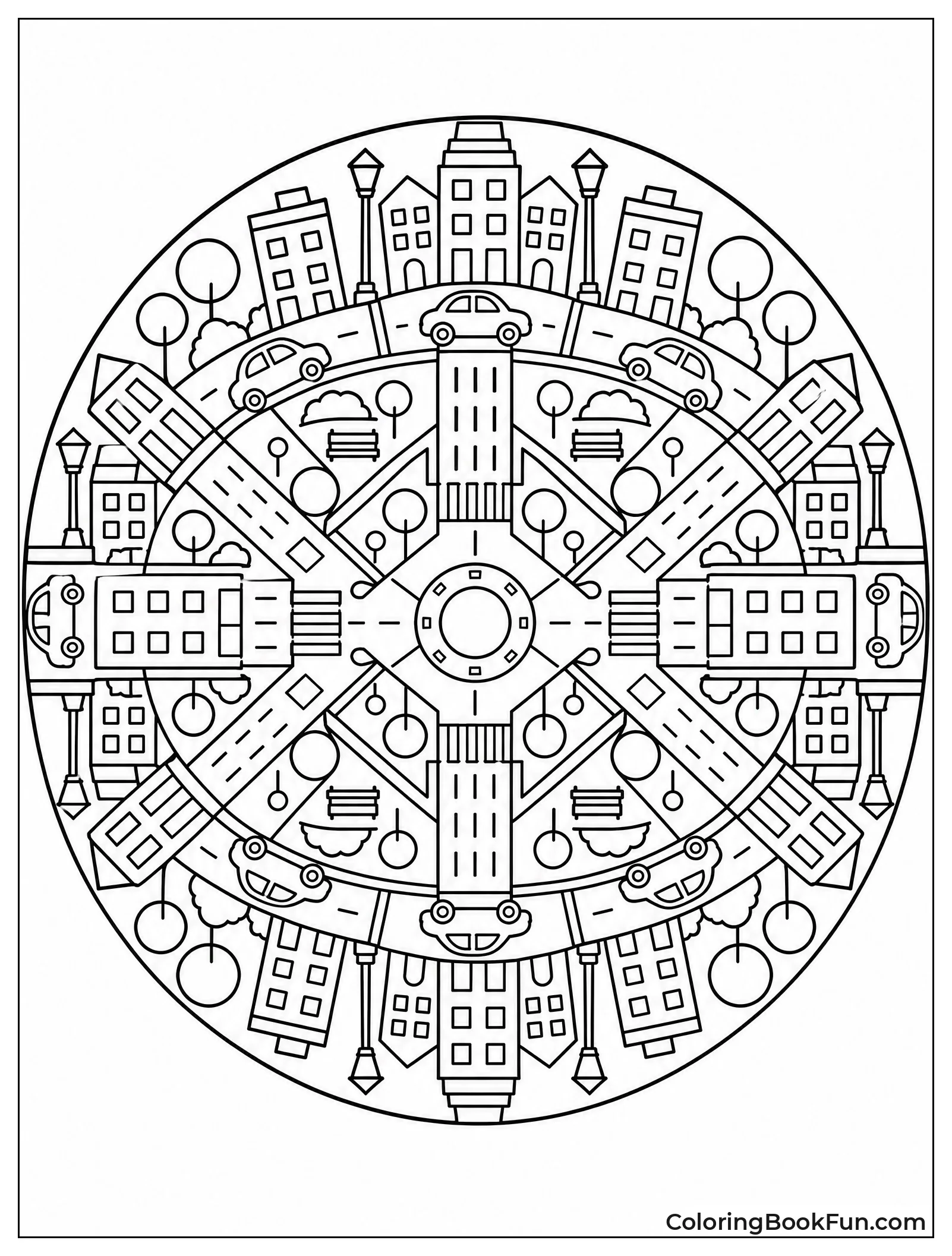 Mandala Pattern Made From City Shapes