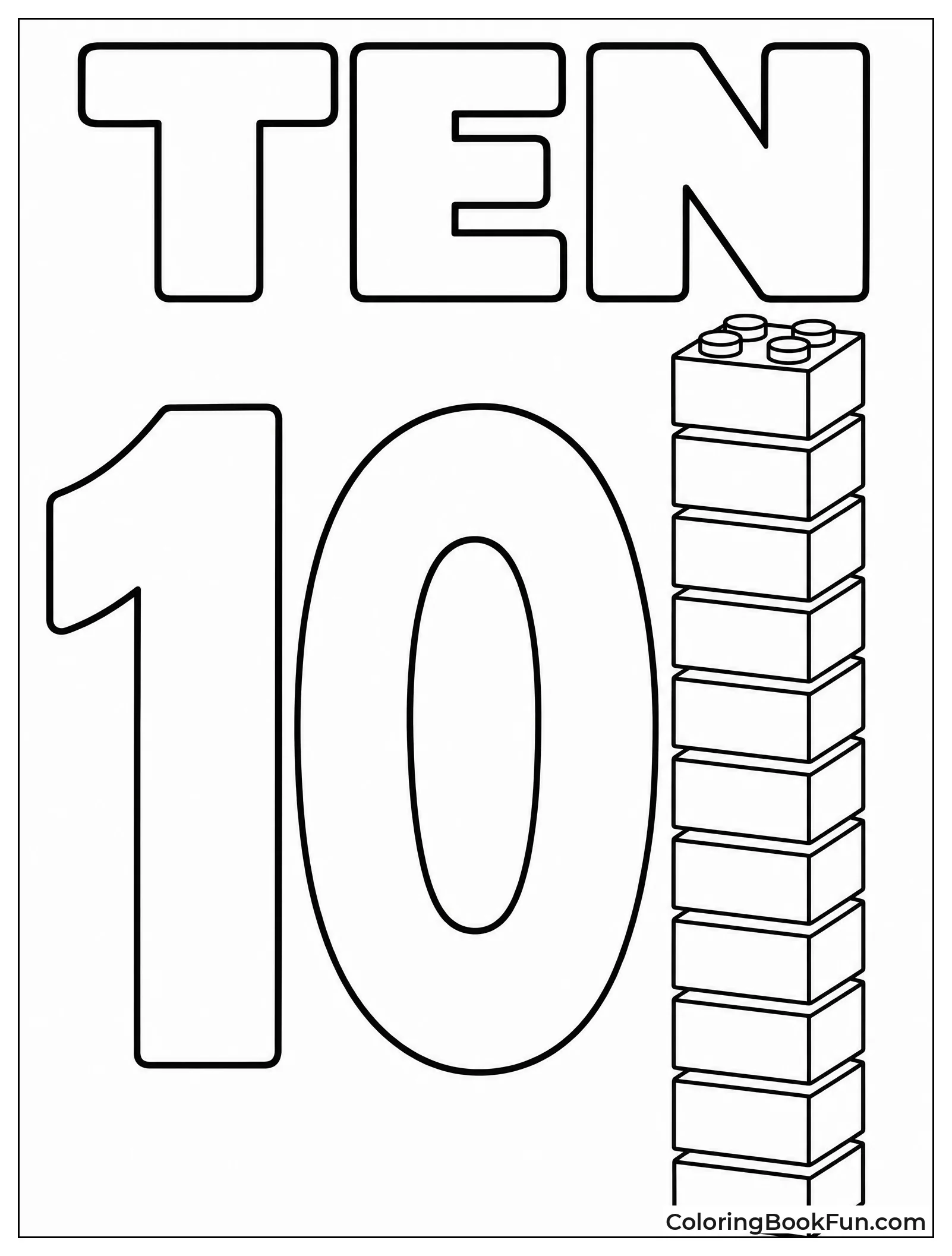 Number Ten with Blocks