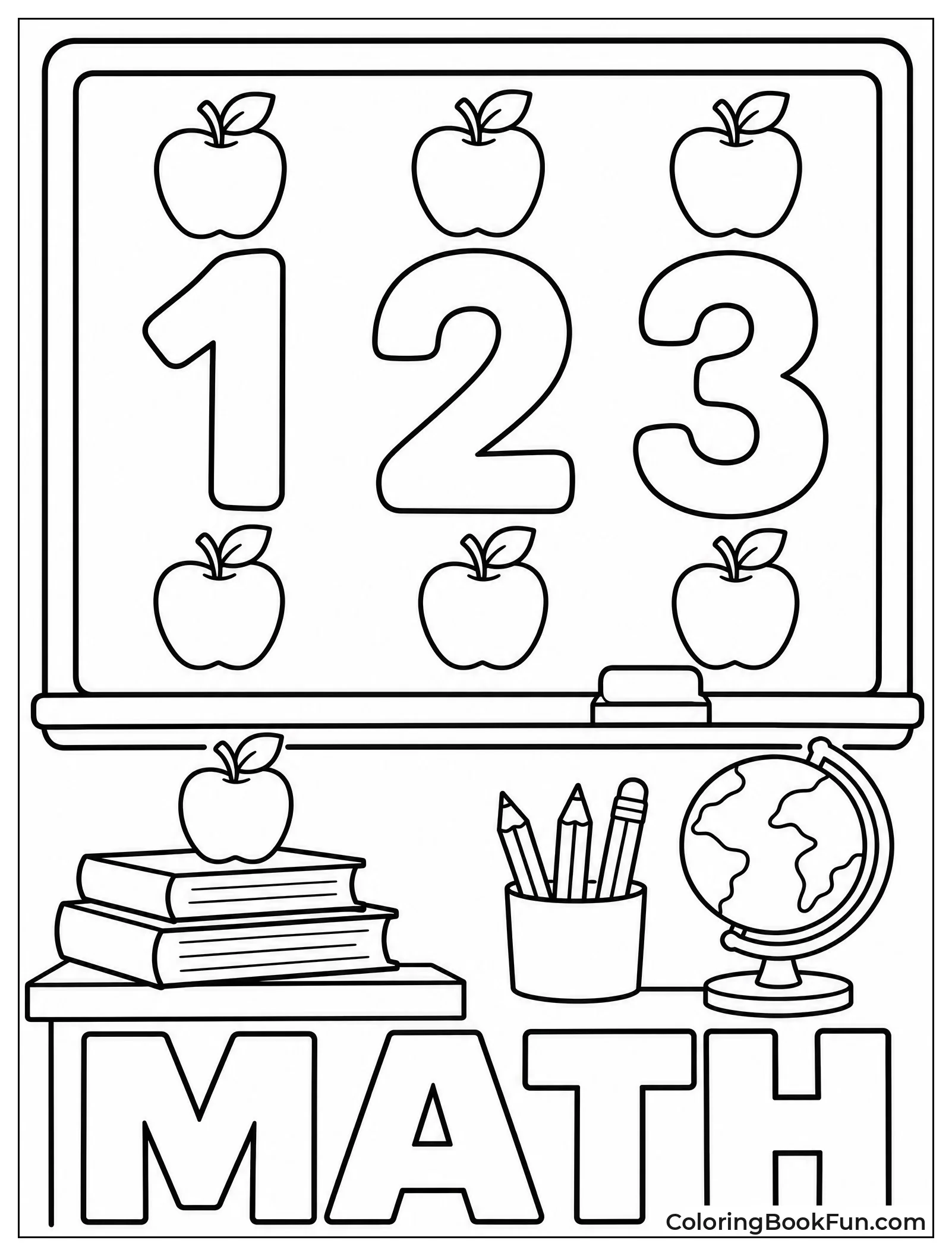 Chalkboard Numbers with Apples