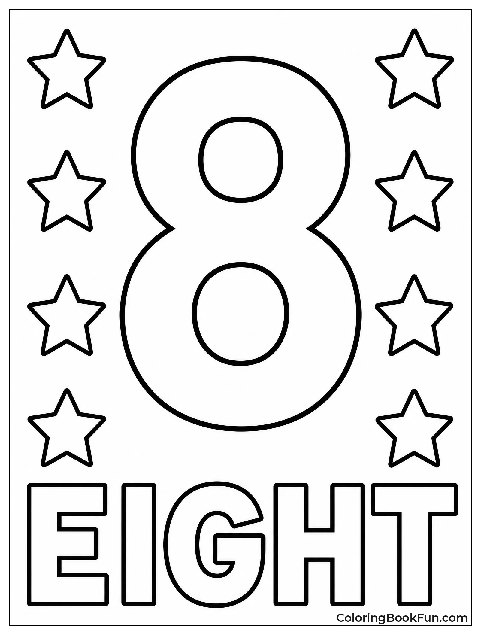 Number Eight with Stars