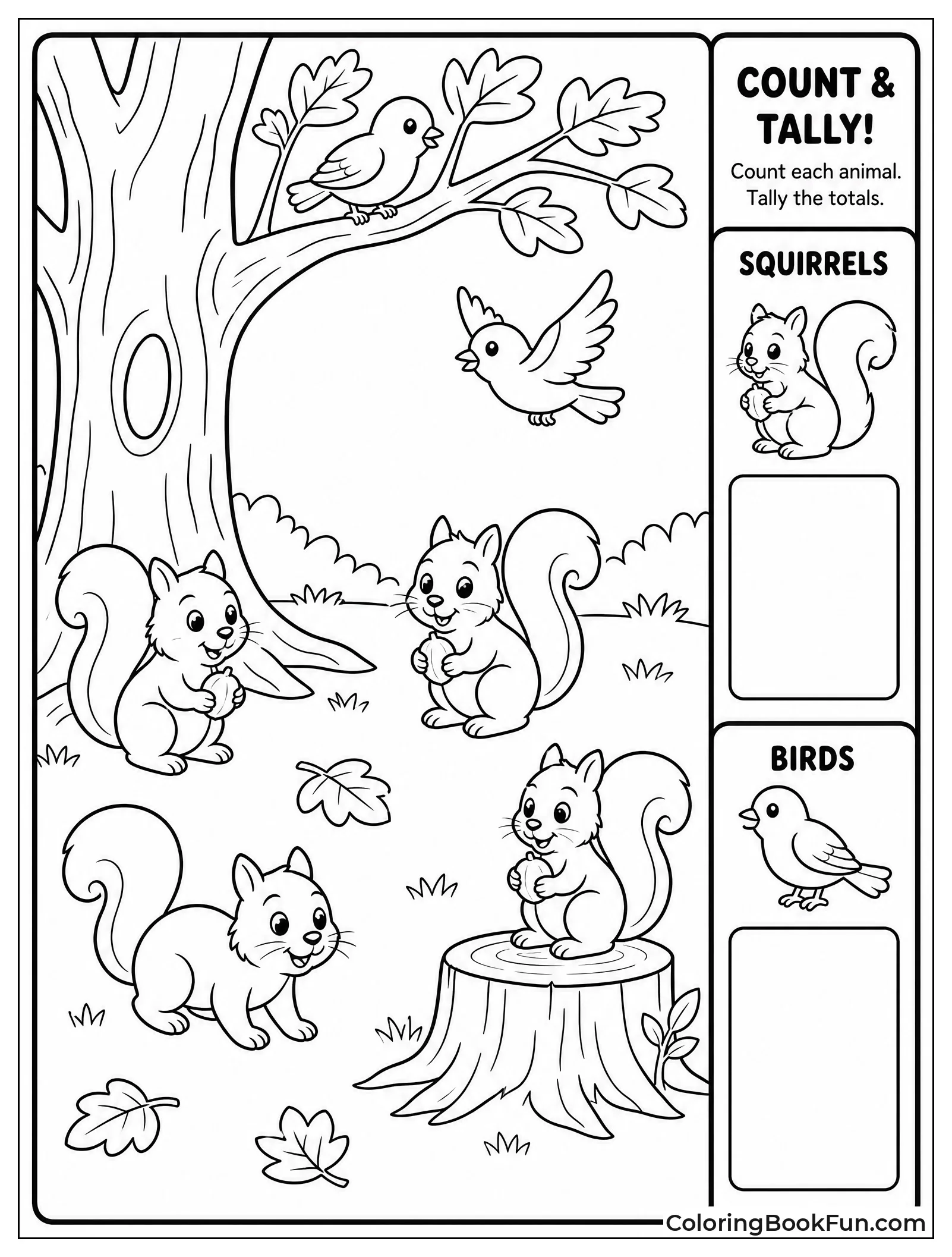 Forest Scene with Tally Marks