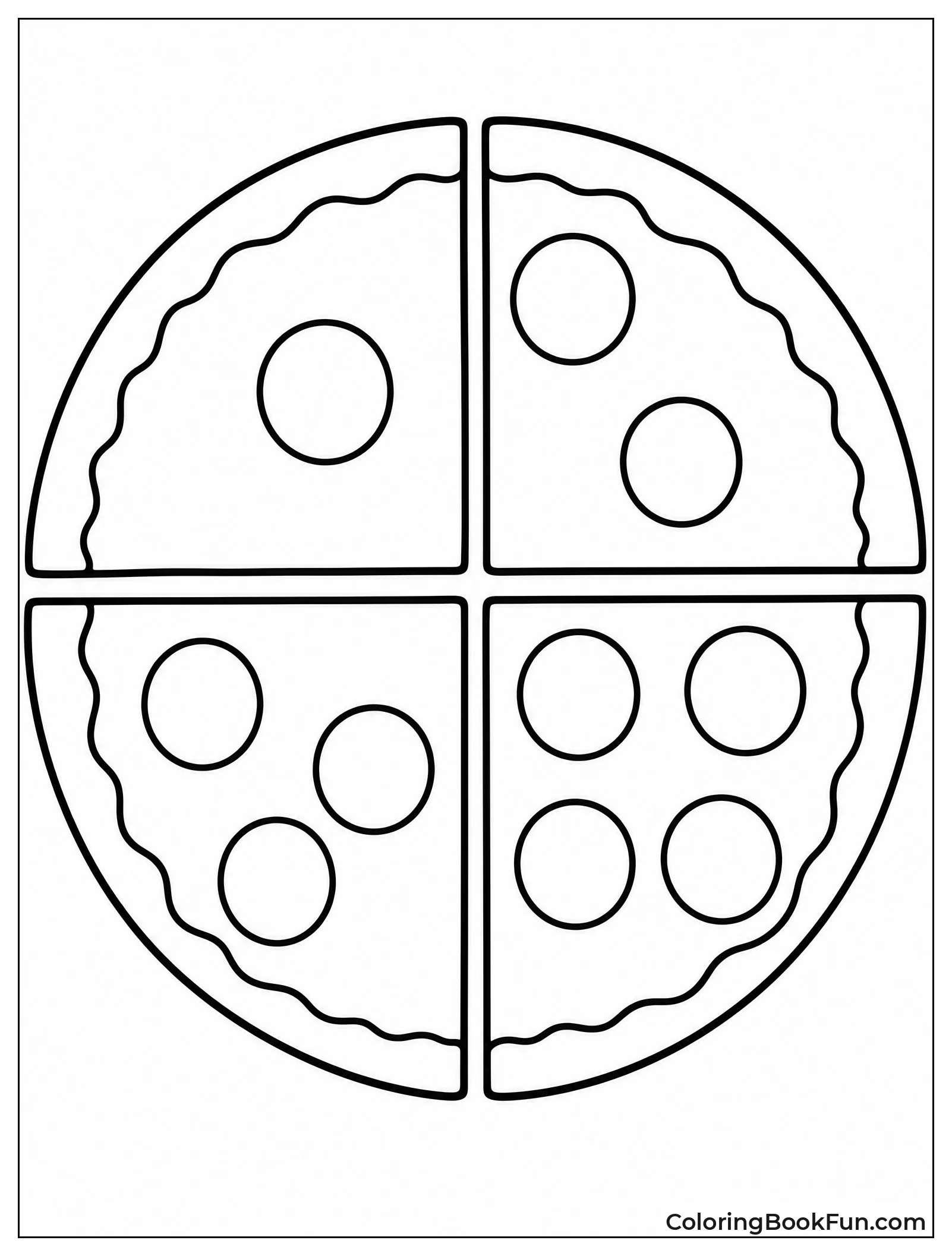 Pizza Slices Showing Fractions