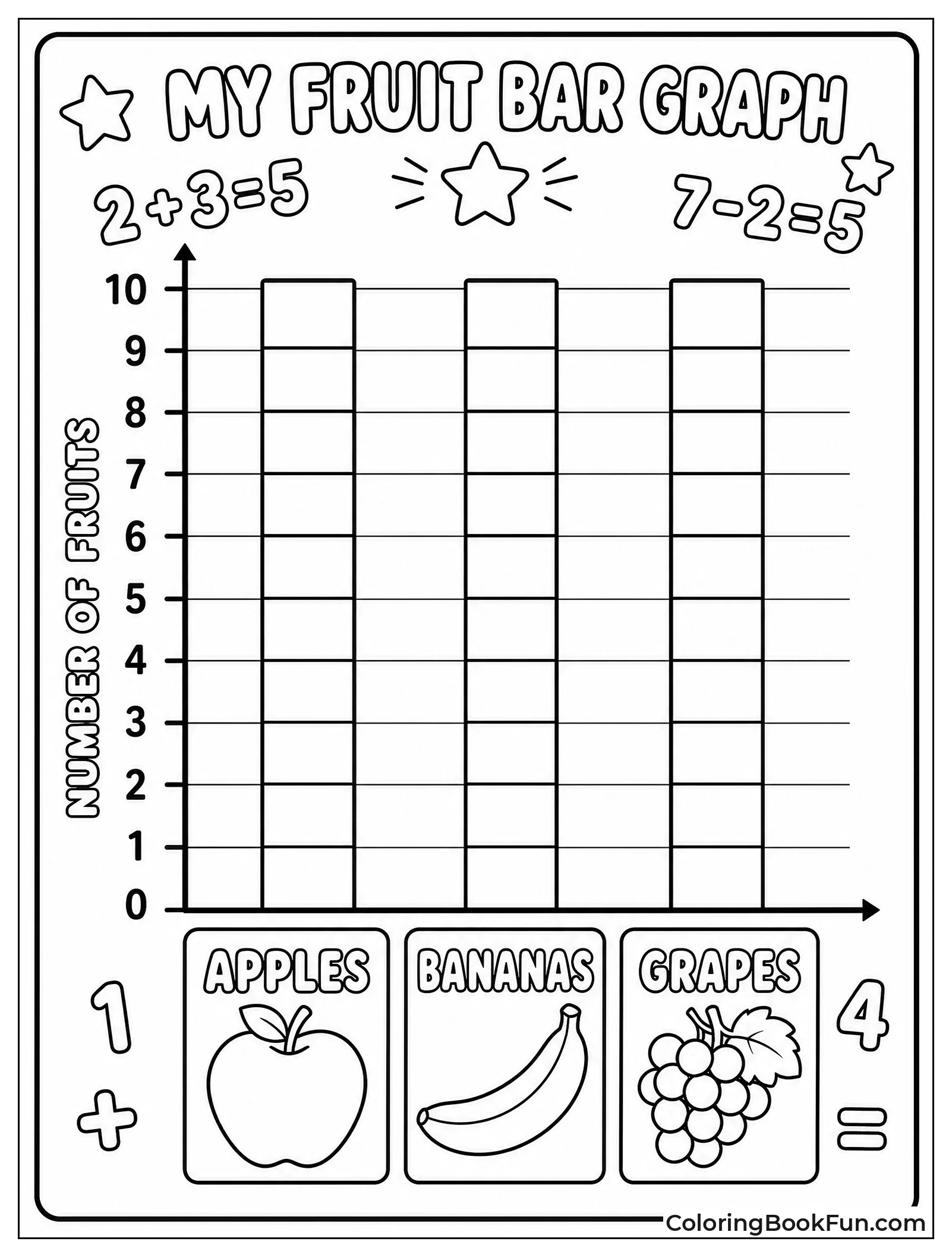 Fruit Bar Graph to Color