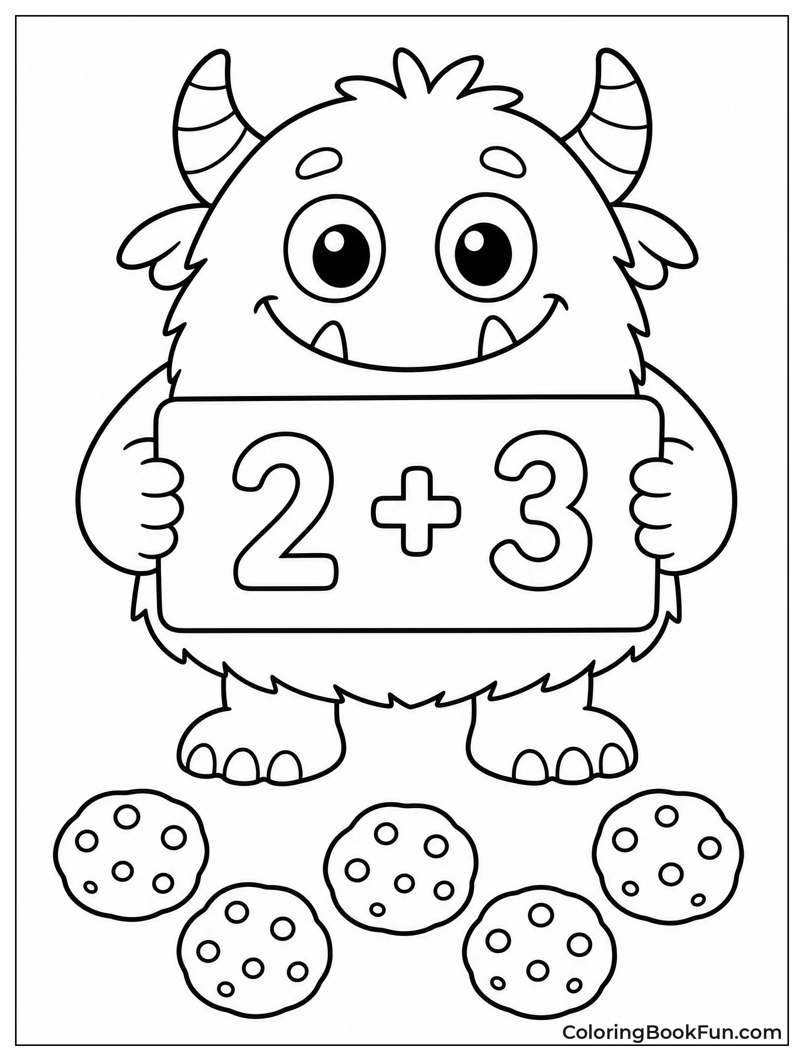 Monster Solving Addition with Cookies