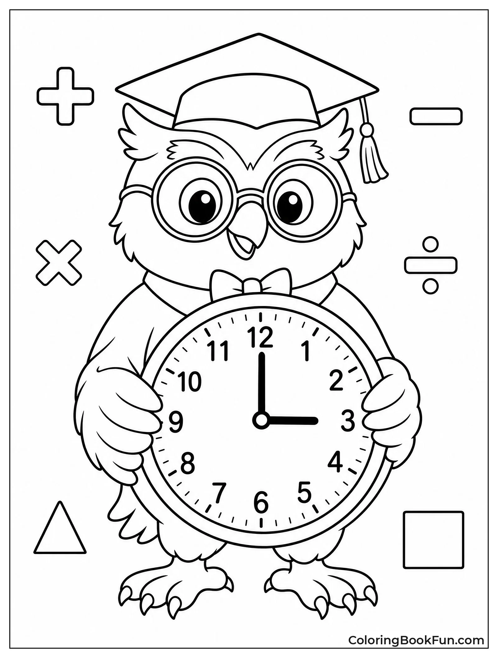 Owl Holding Analog Clock