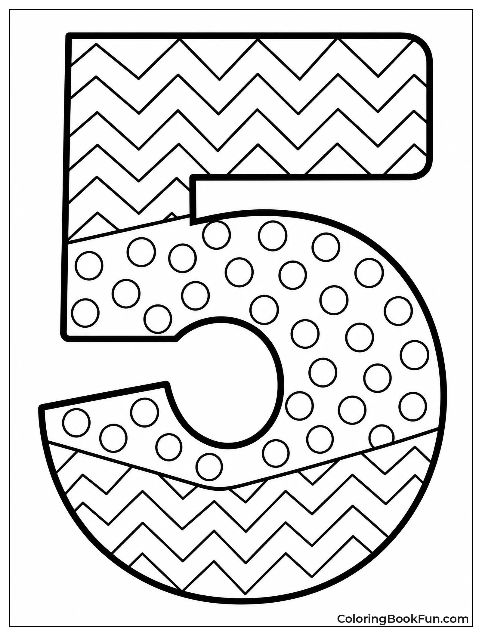 Number Five with Patterns